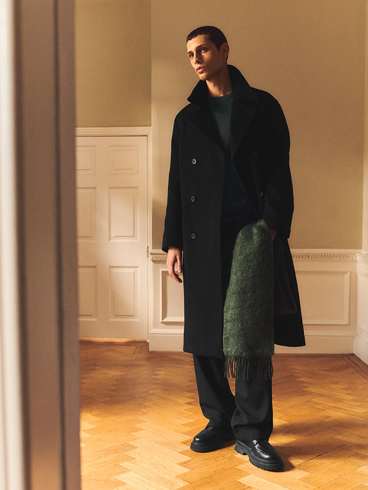 DOUBLE-BREASTED WOOL OVERCOAT