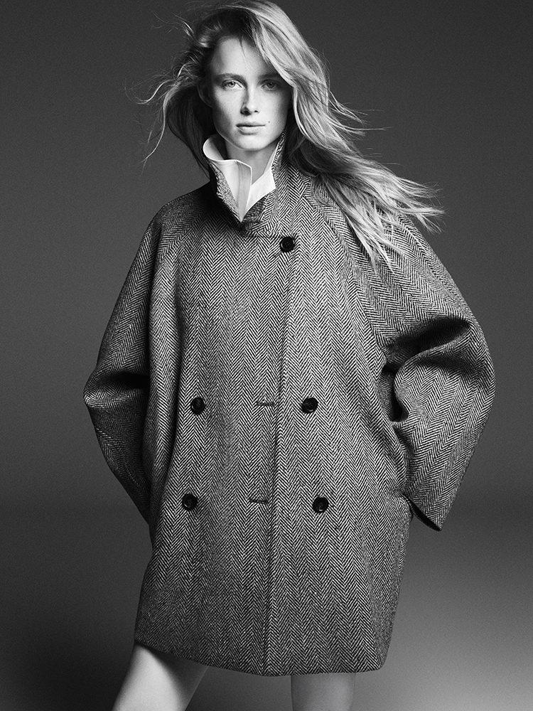 OVERSIZED DOUBLE-BREASTED WOOL PEA COAT