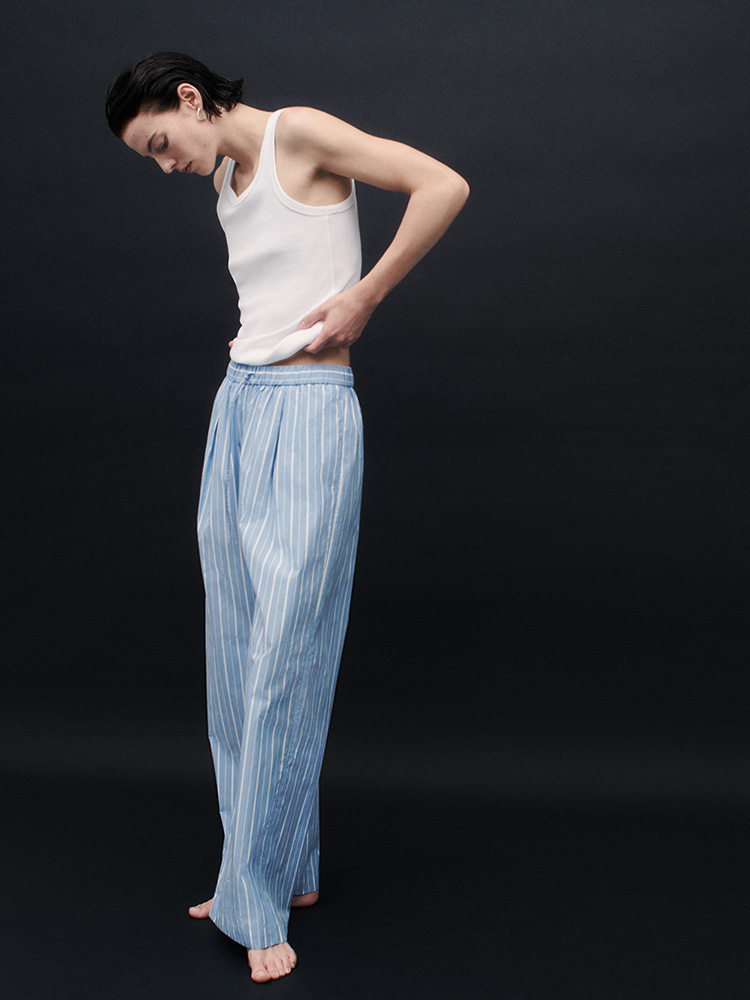 PINSTRIPED COTTON PYJAMA TROUSERS