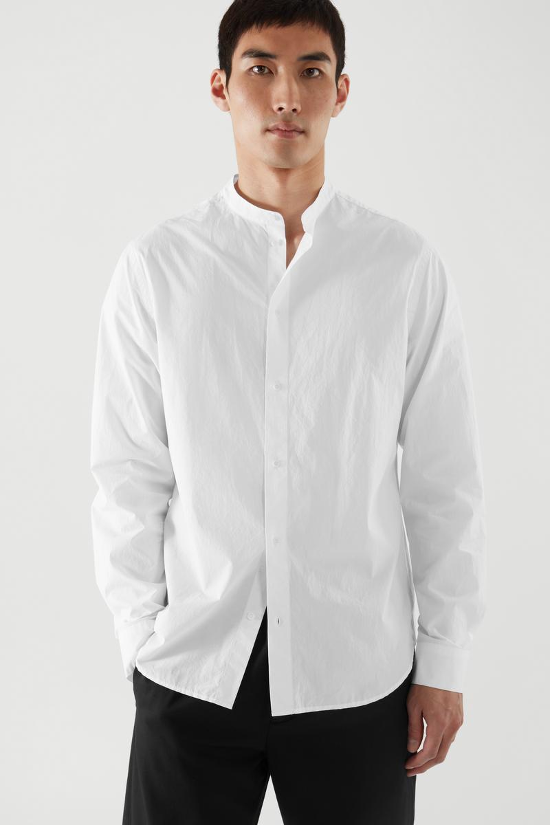 Regular Fit Collarless Shirt レギュラーフィット襟なしシャツ Cos コス 公式オンラインストア