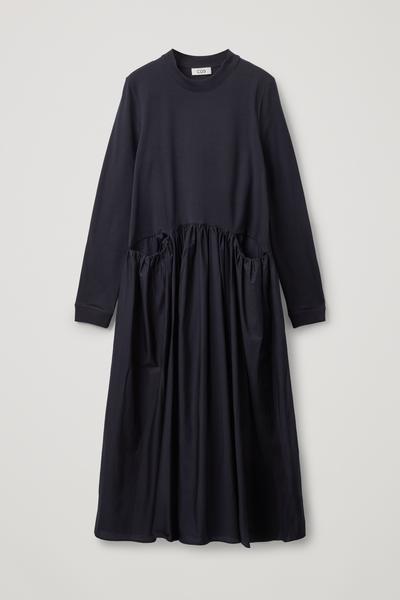 RELAXED-FIT POPLIN DRESS リラックスフィットポプリンワンピース｜COS