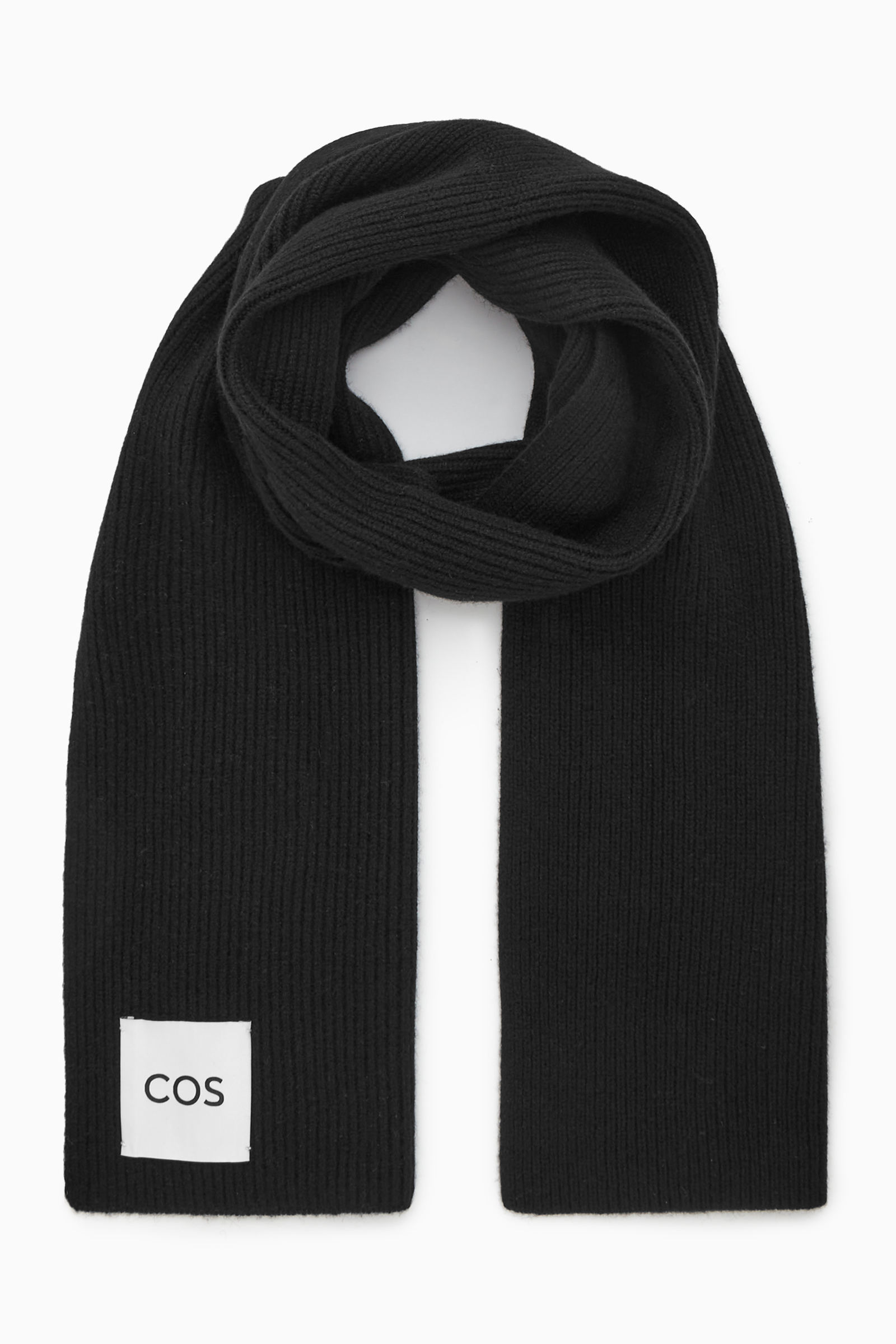 RIBBED WOOL AND CASHMERE-BLEND SCARF カシミヤブレンドマフラー｜COS 