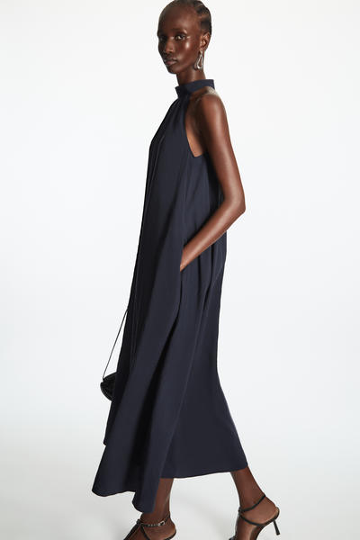 cos black maxi dress