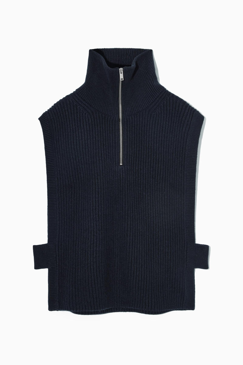 COLOUR-BLOCK KNIT HYBRID VEST