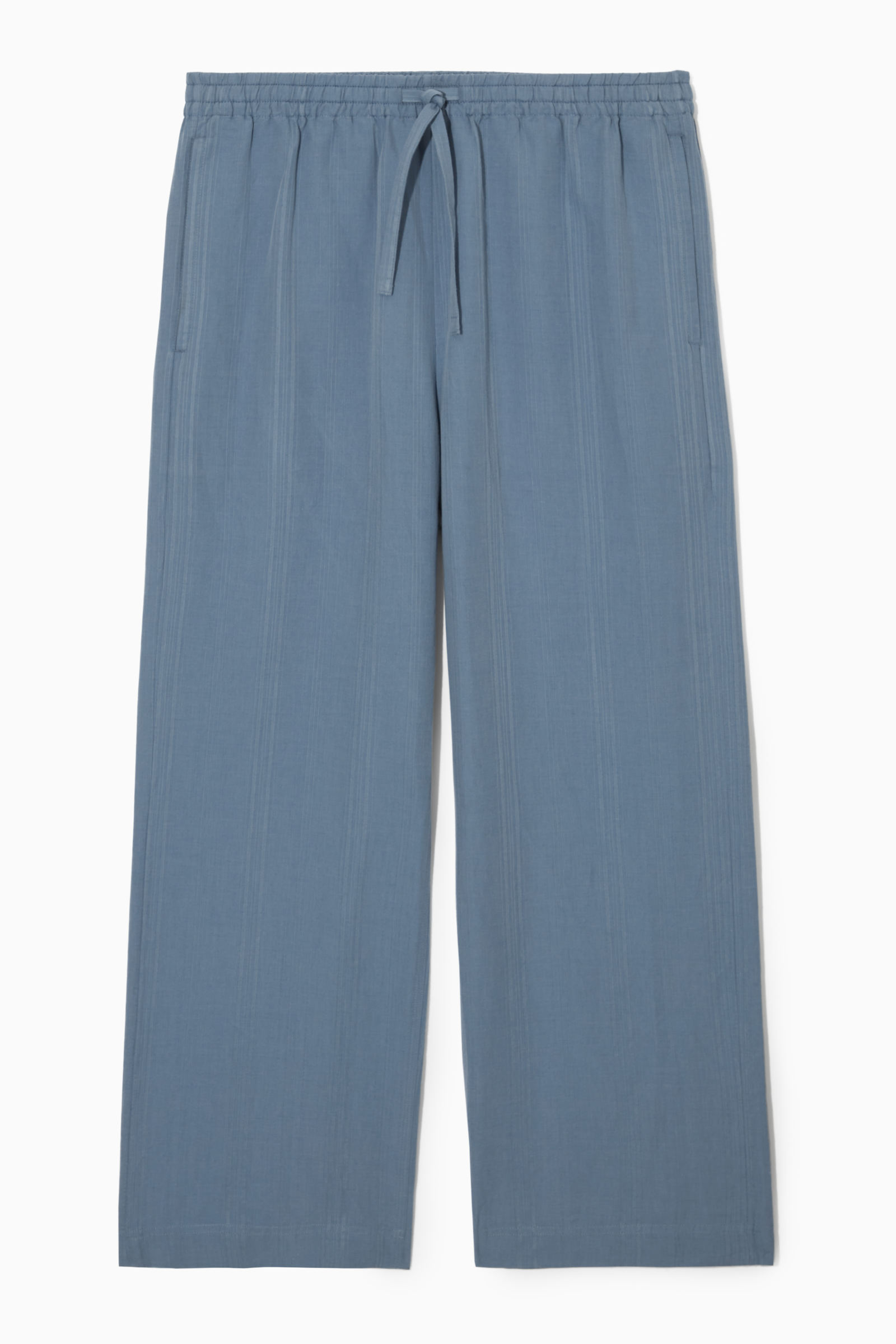 STRAIGHT-LEG TEXTURED LINEN TROUSERS ストレートレッグ テクスチャー