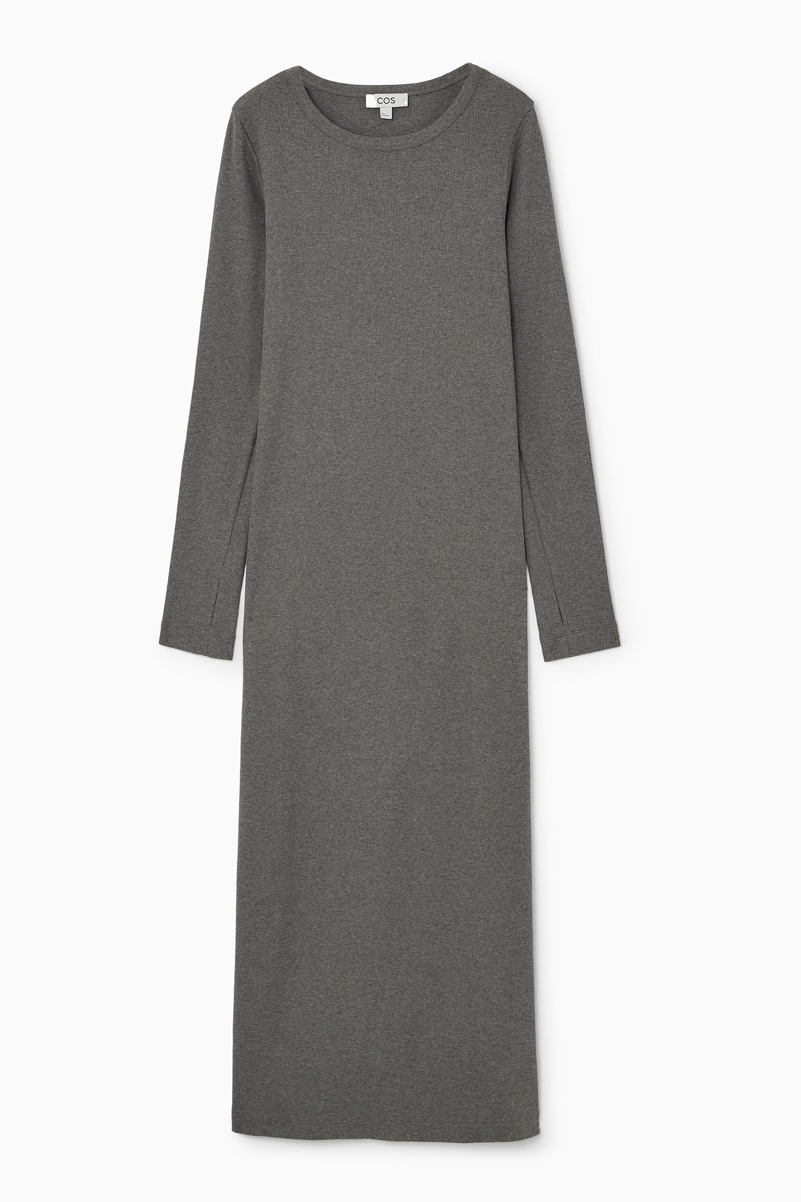 RIBBED LONG-SLEEVED MIDI DRESS リブ編みロングスリーブミディ 