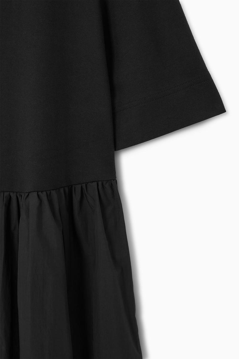 CONTRAST-PANEL MIDI DRESS