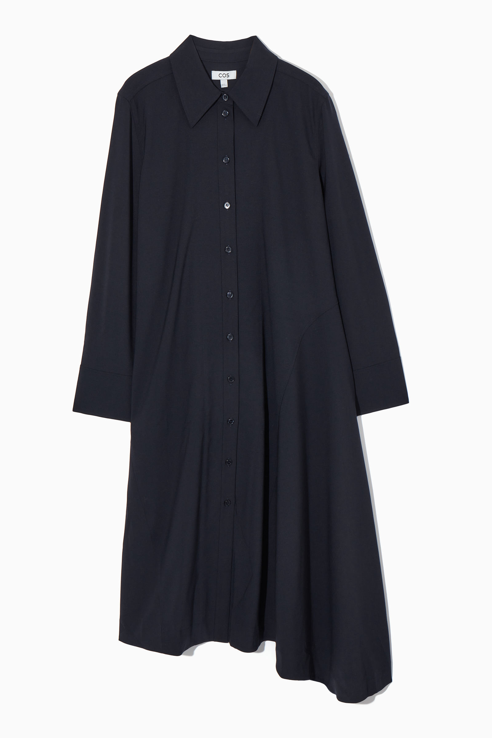 ASYMMETRIC WOOL SHIRT DRESS アシンメトリーウールシャツワンピース