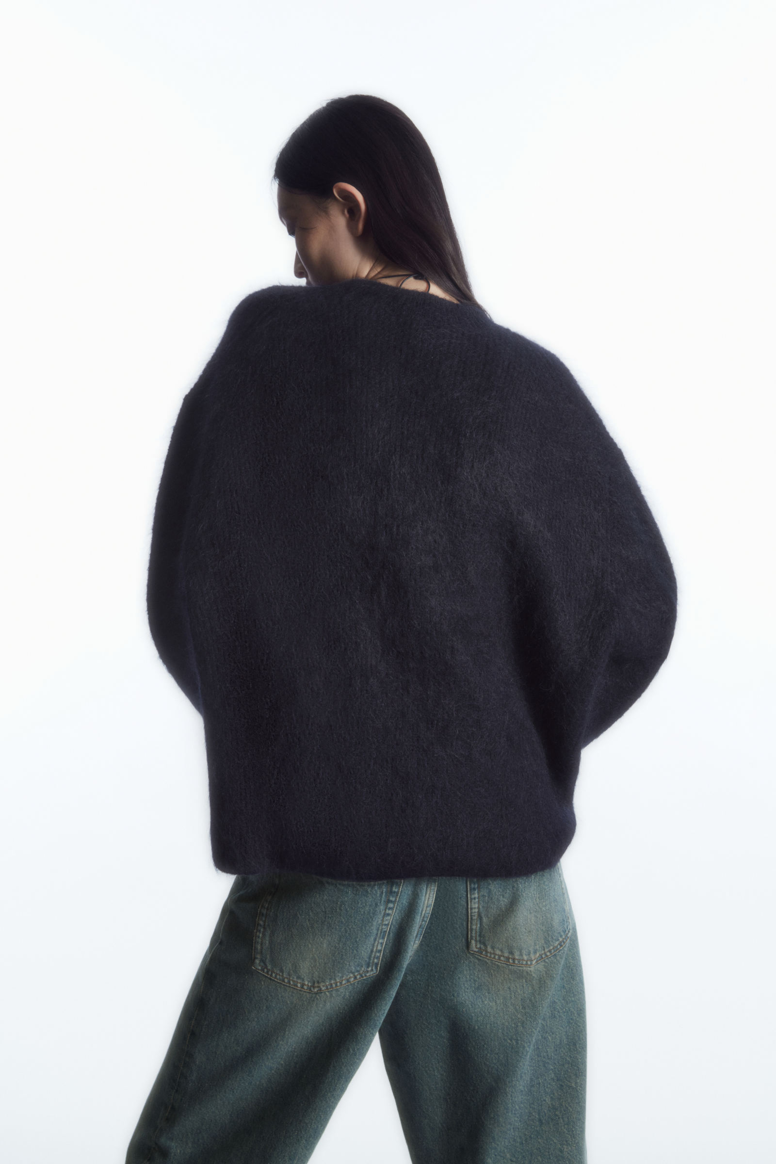 STRIPED TEXTURED MOHAIR-BLEND JUMPER テクスチャードモヘアブレンド 