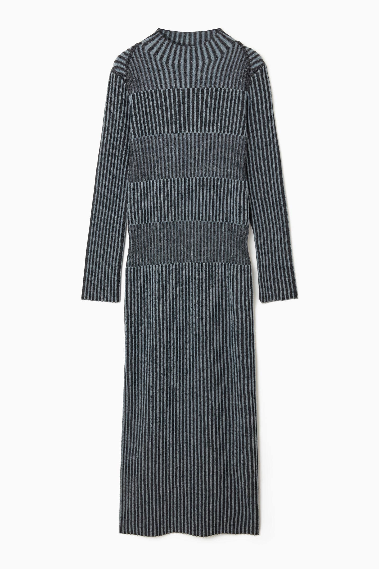 Striped ribbed 2025 midi dress