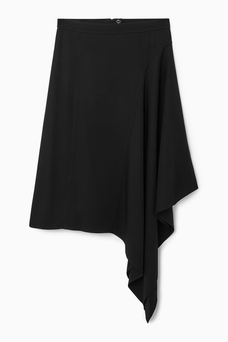 DRAPED ASYMMETRIC MIDI SKIRT ドレープアシンメトリーミディスカート｜COS コス 公式オンラインストア