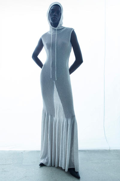 THE HOODED FISHNET MAXI DRESS フードフィッシュネットマキシ 