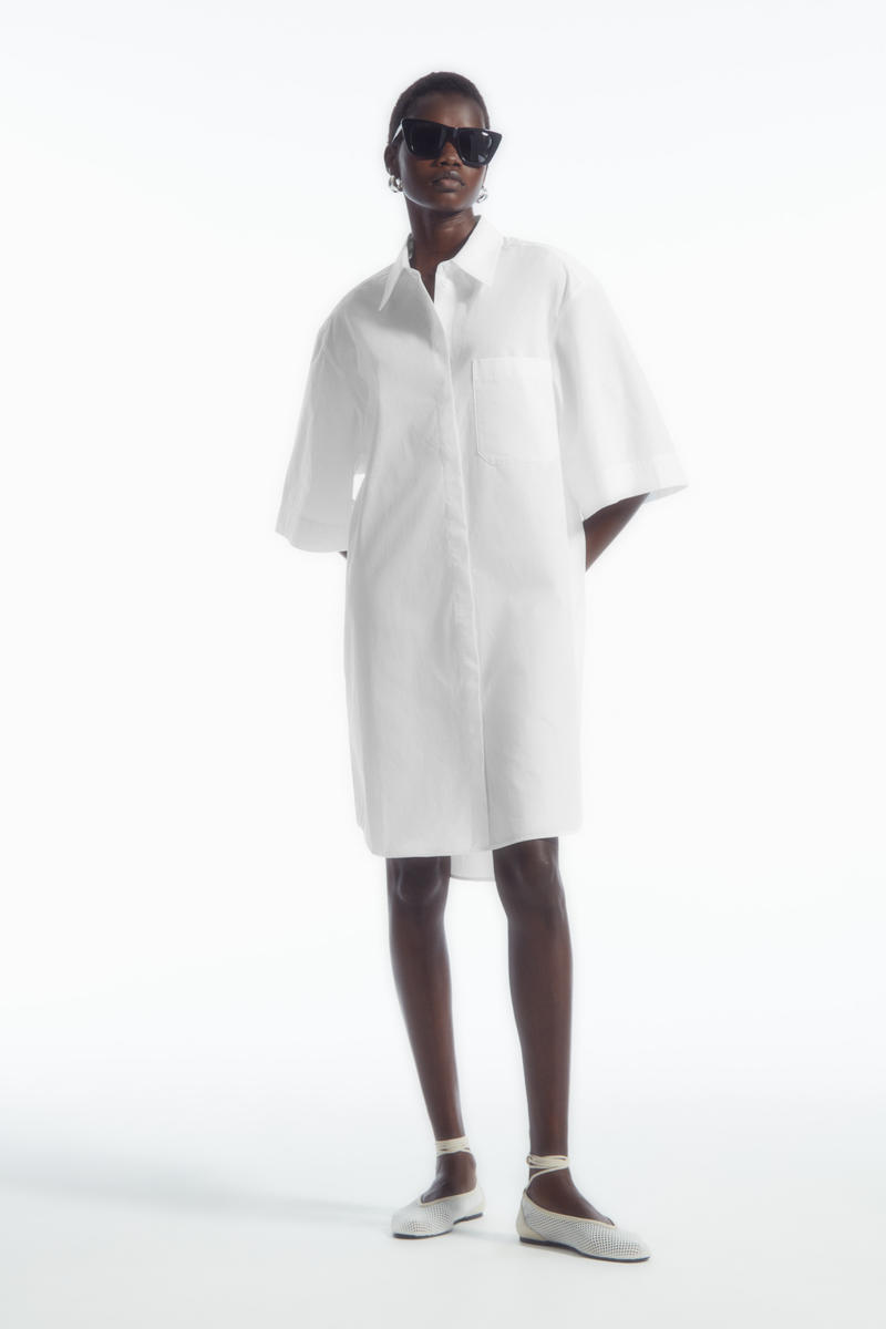 OVERSIZED POPLIN MINI SHIRT DRESS