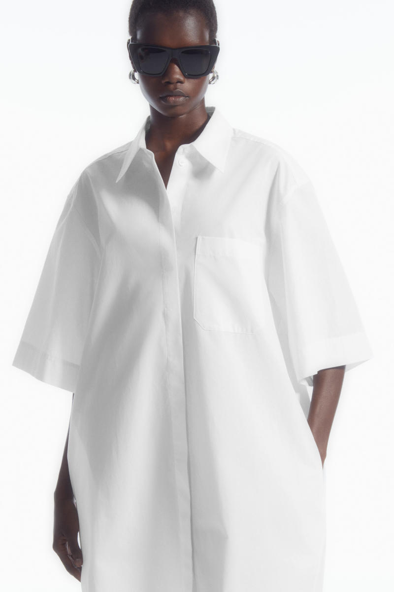 OVERSIZED POPLIN MINI SHIRT DRESS