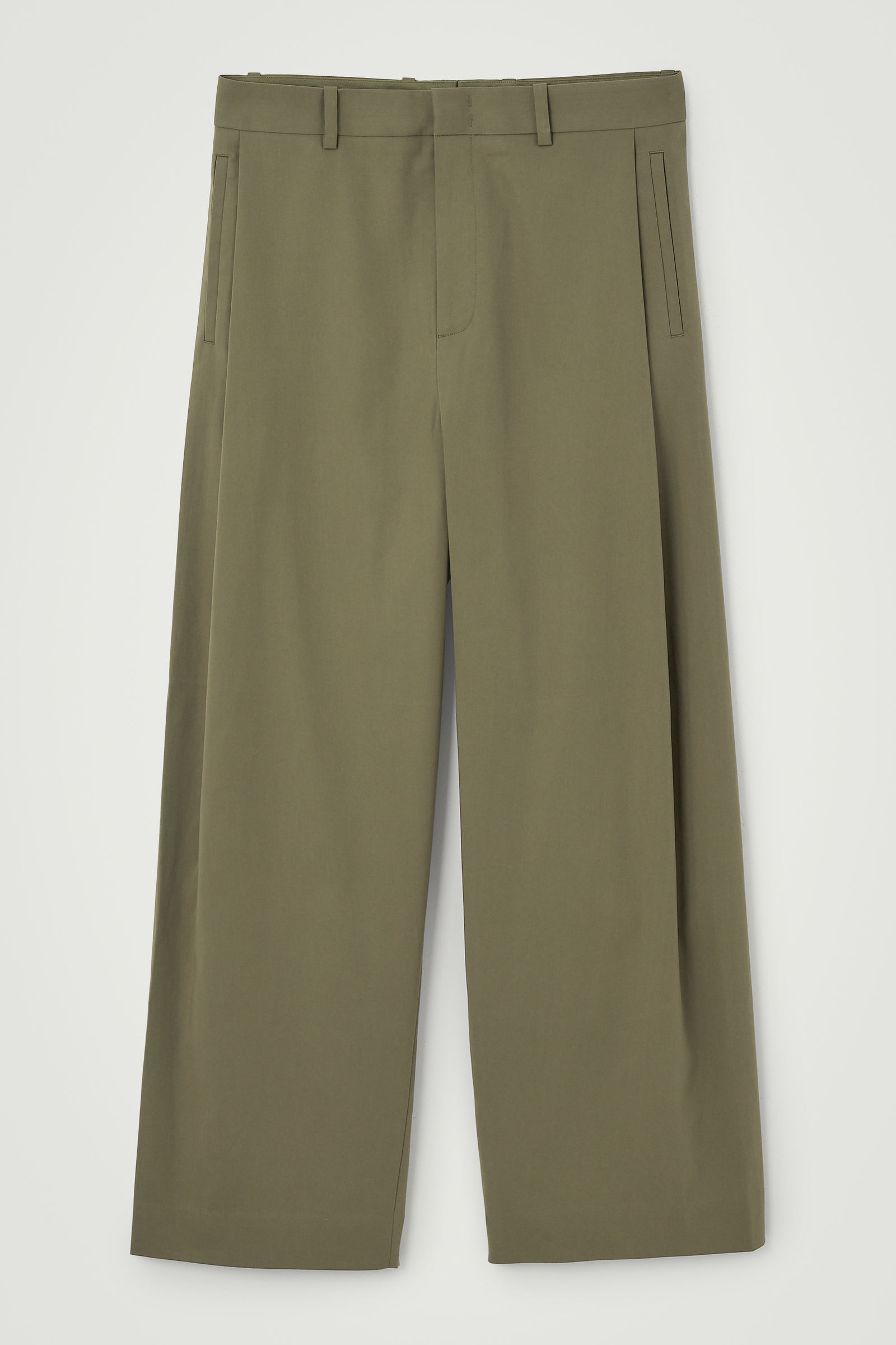 PLEATED COTTON WIDE-LEG TROUSERS プリーツコットンワイドレッグパンツ｜COS コス 公式オンラインストア