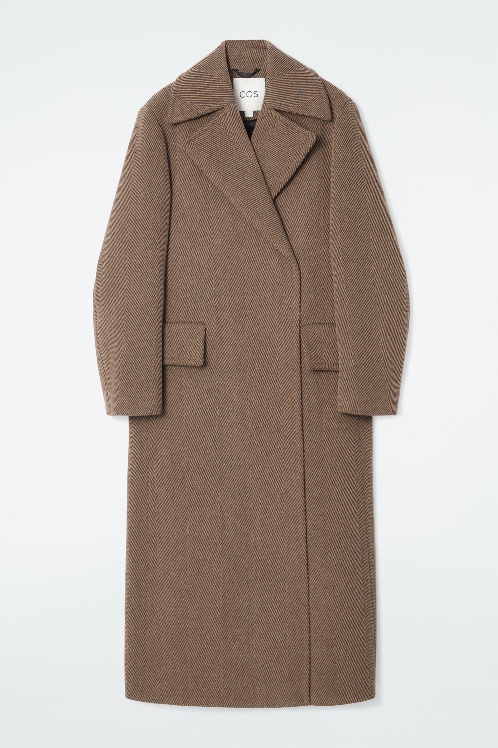 TAILORED HERRINGBONE WOOL COAT テーラードヘリンボーンウールコート｜COS コス 公式オンラインストア