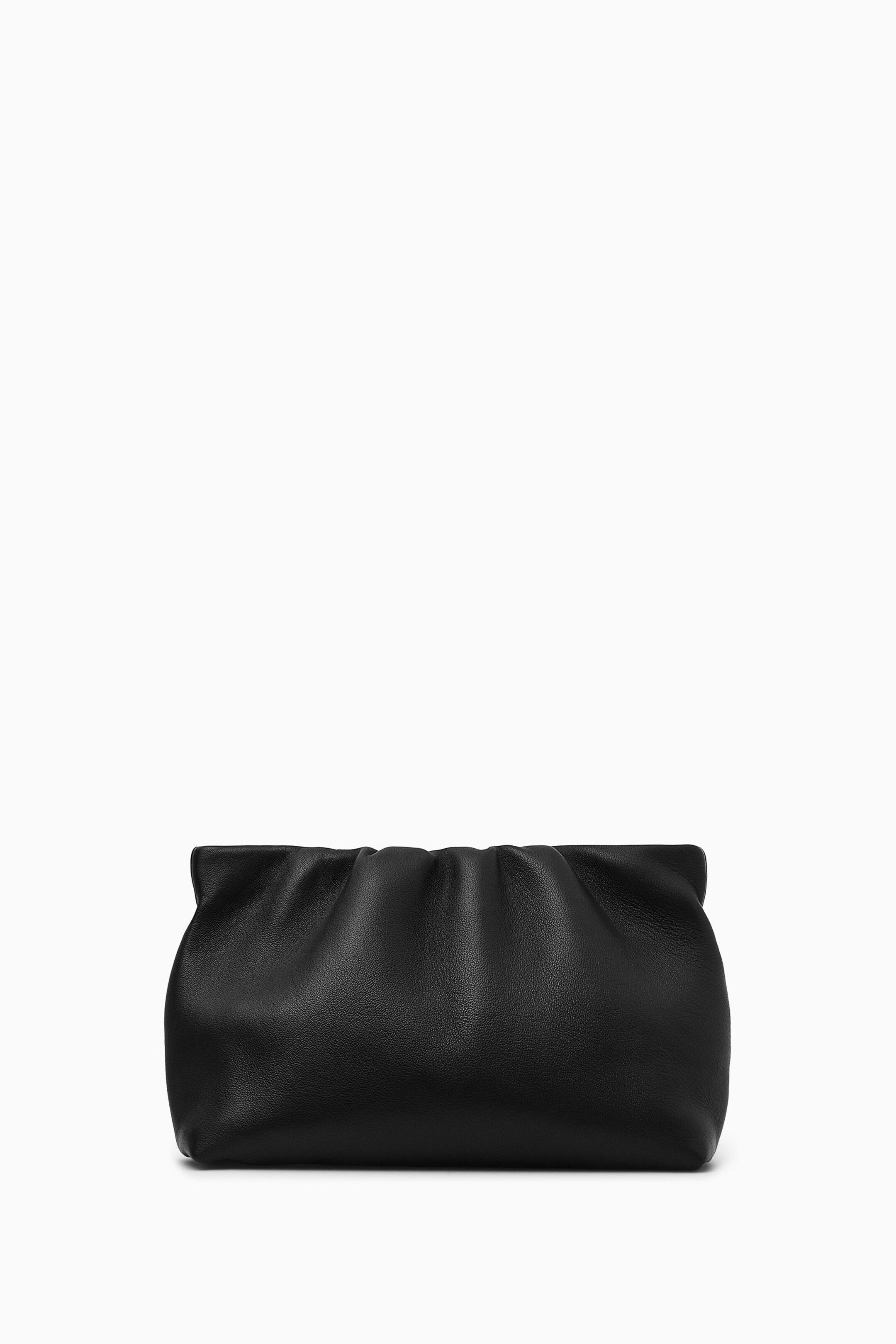 GATHERED CLUTCH - LEATHER