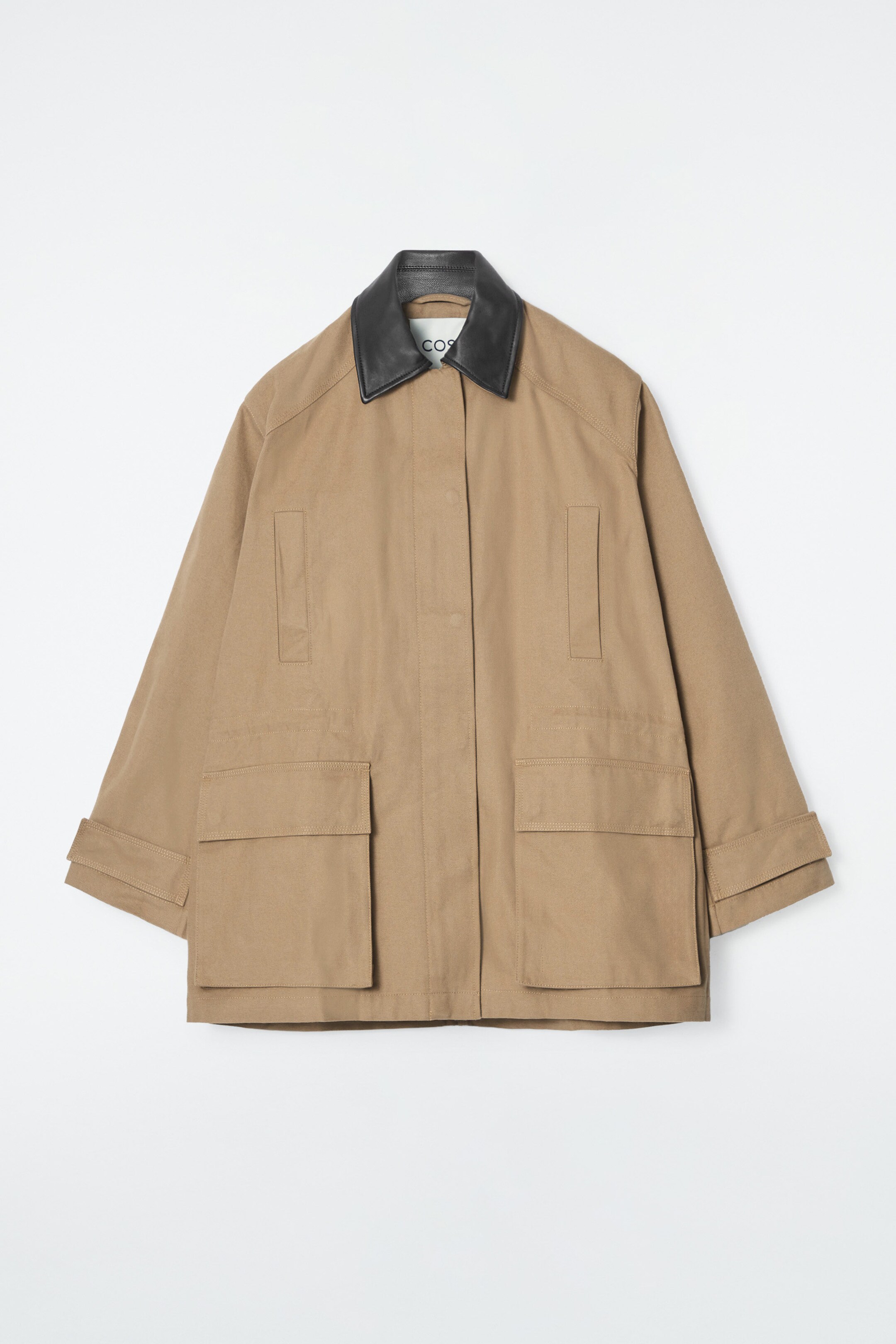 LEATHER-COLLAR FIELD JACKET