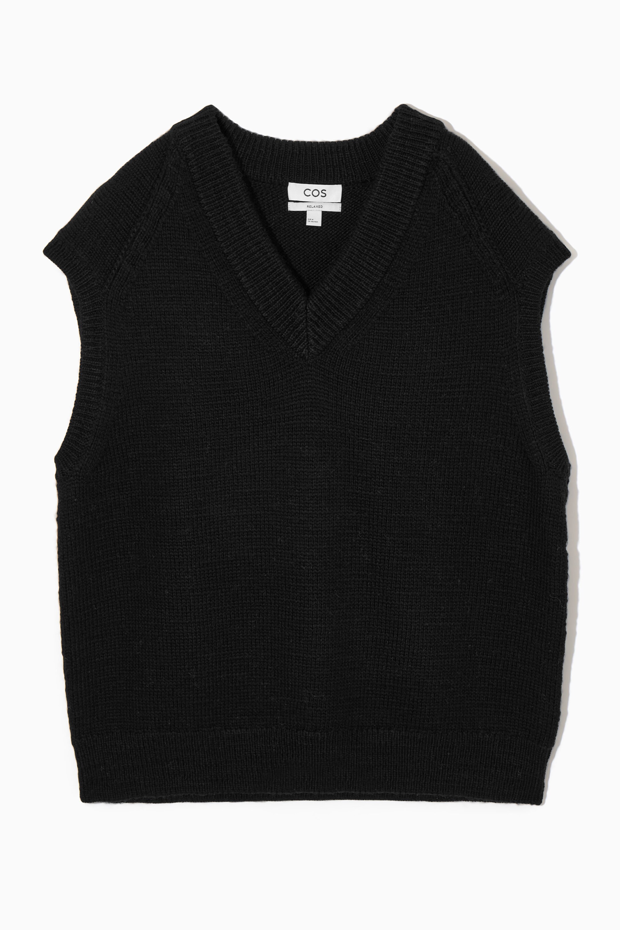 V-NECK TEXTURED-WOOL VEST