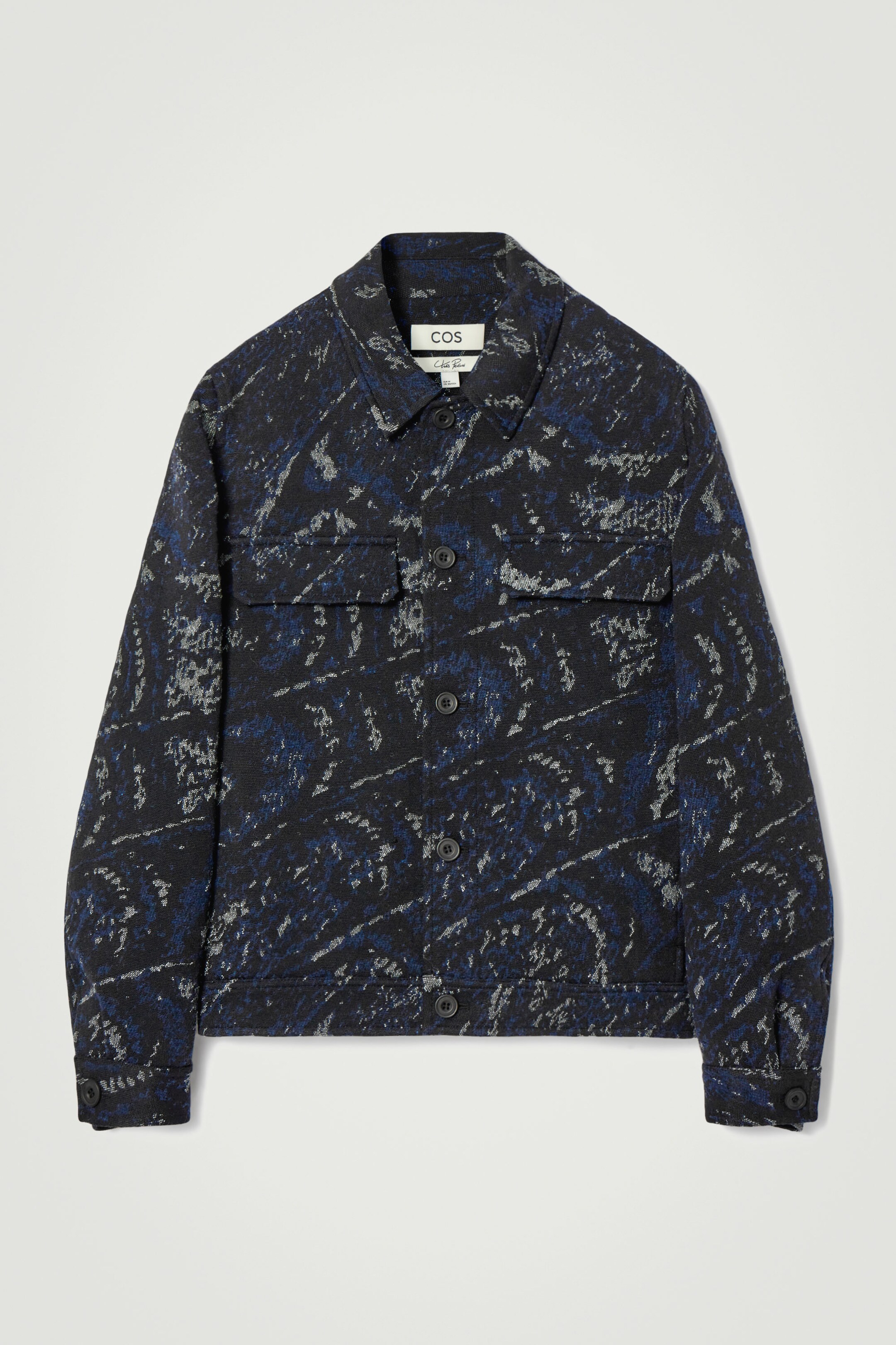 RELAXED WOOL-BLEND JACQUARD OVERSHIRT