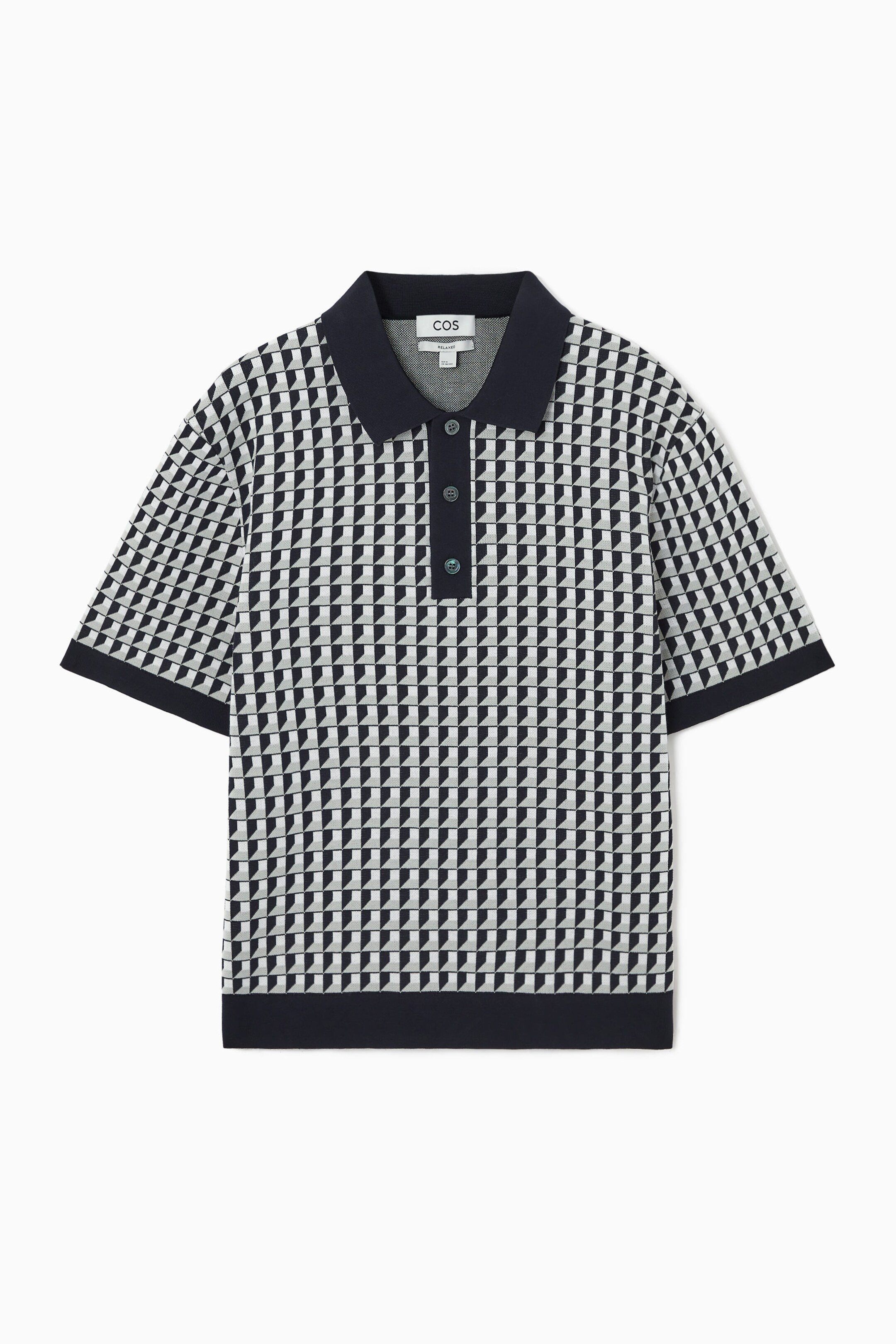 GEOMETRIC-JACQUARD POLO SHIRT