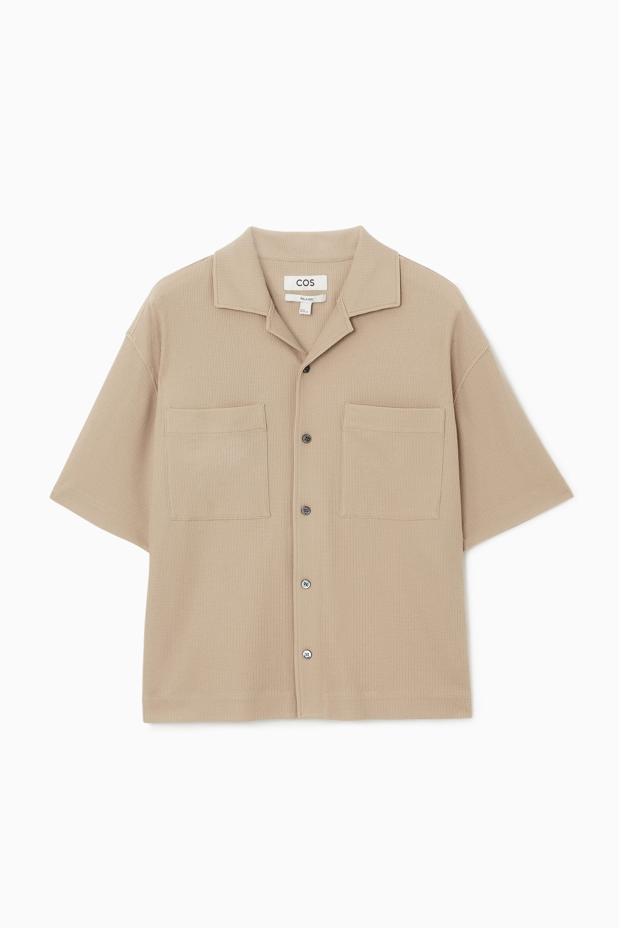 RELAXED TEXTURED COTTON RESORT SHIRT