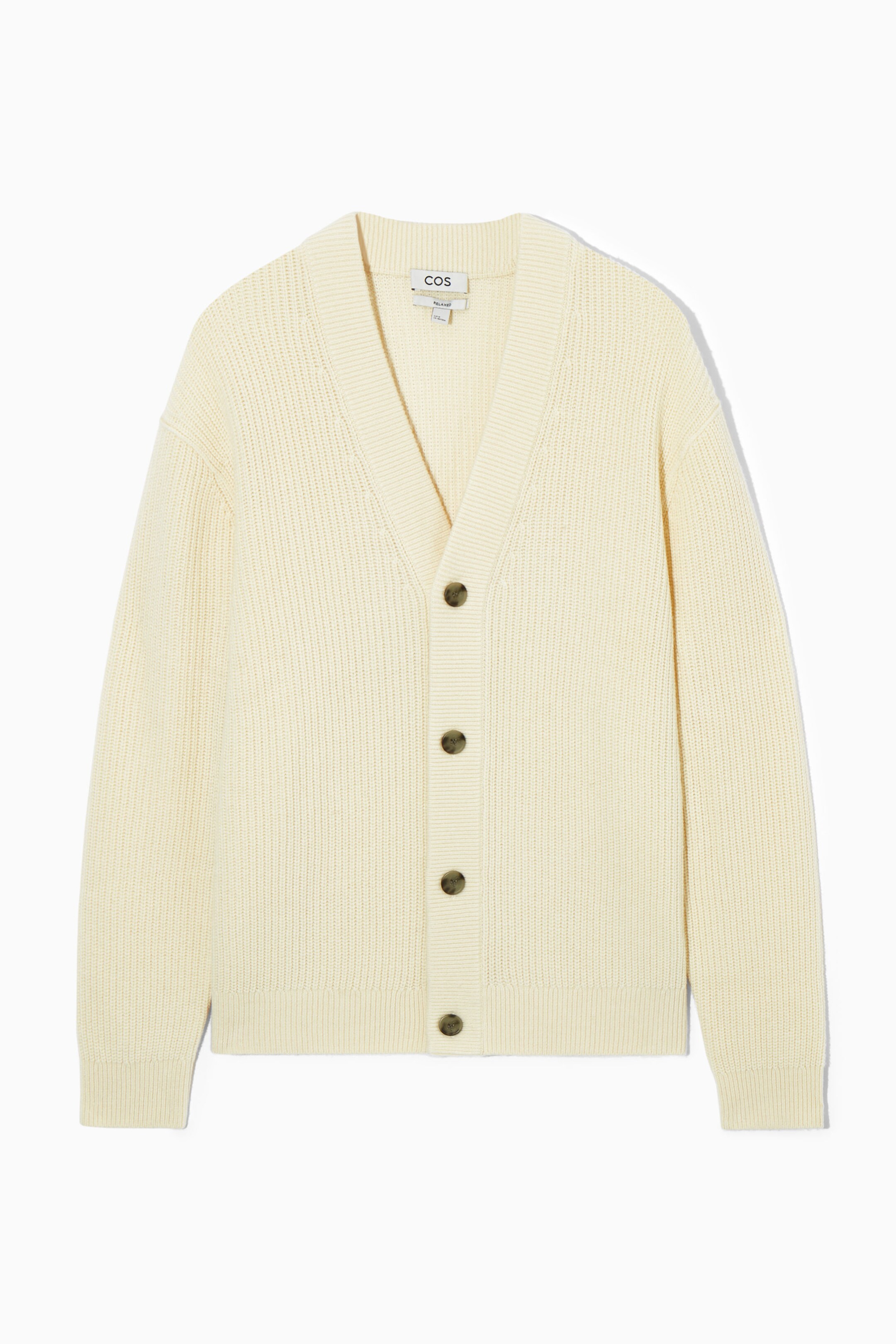 RIBBED WOOL AND CASHMERE CARDIGAN