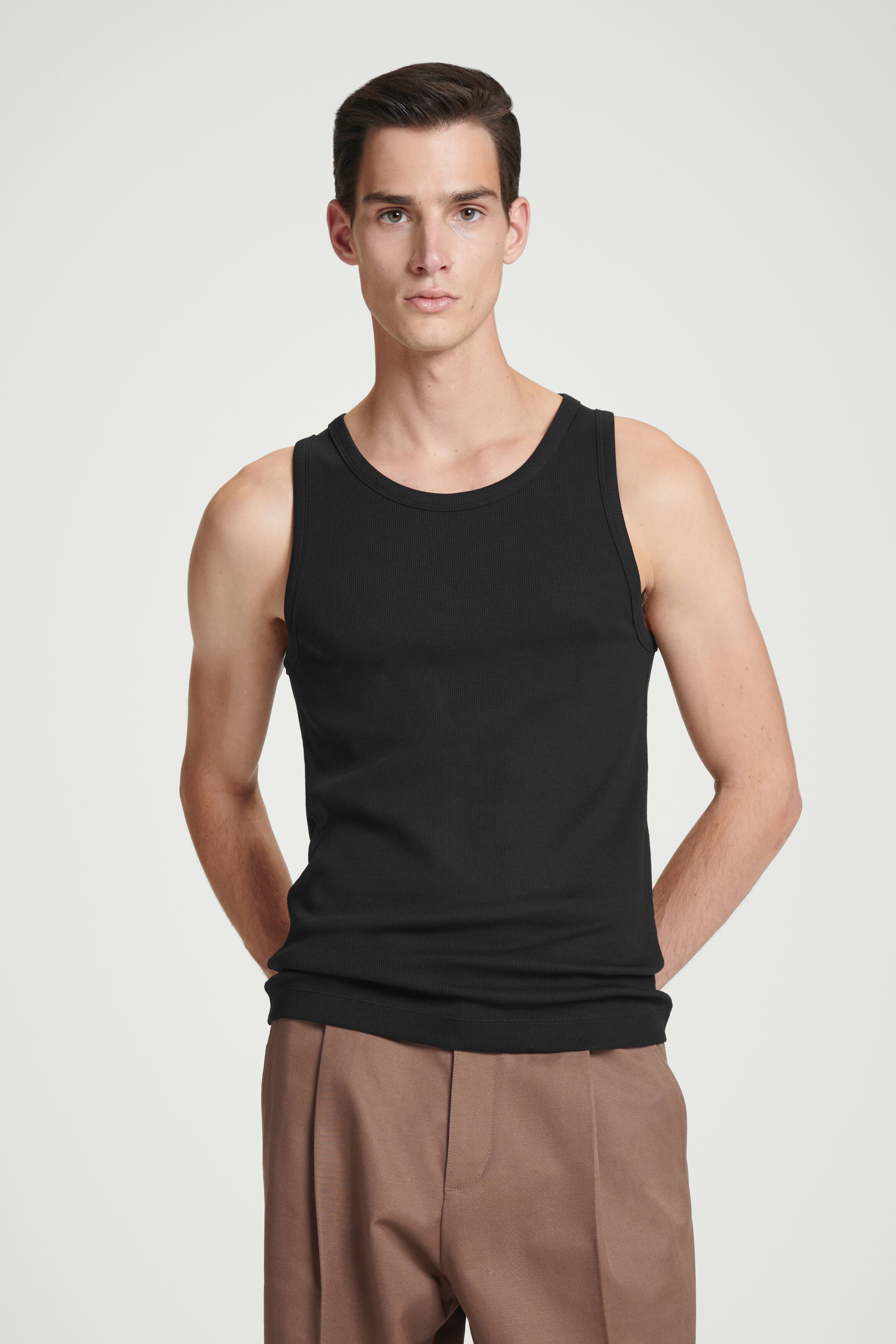 SLIM RIBBED COTTON TANK TOP