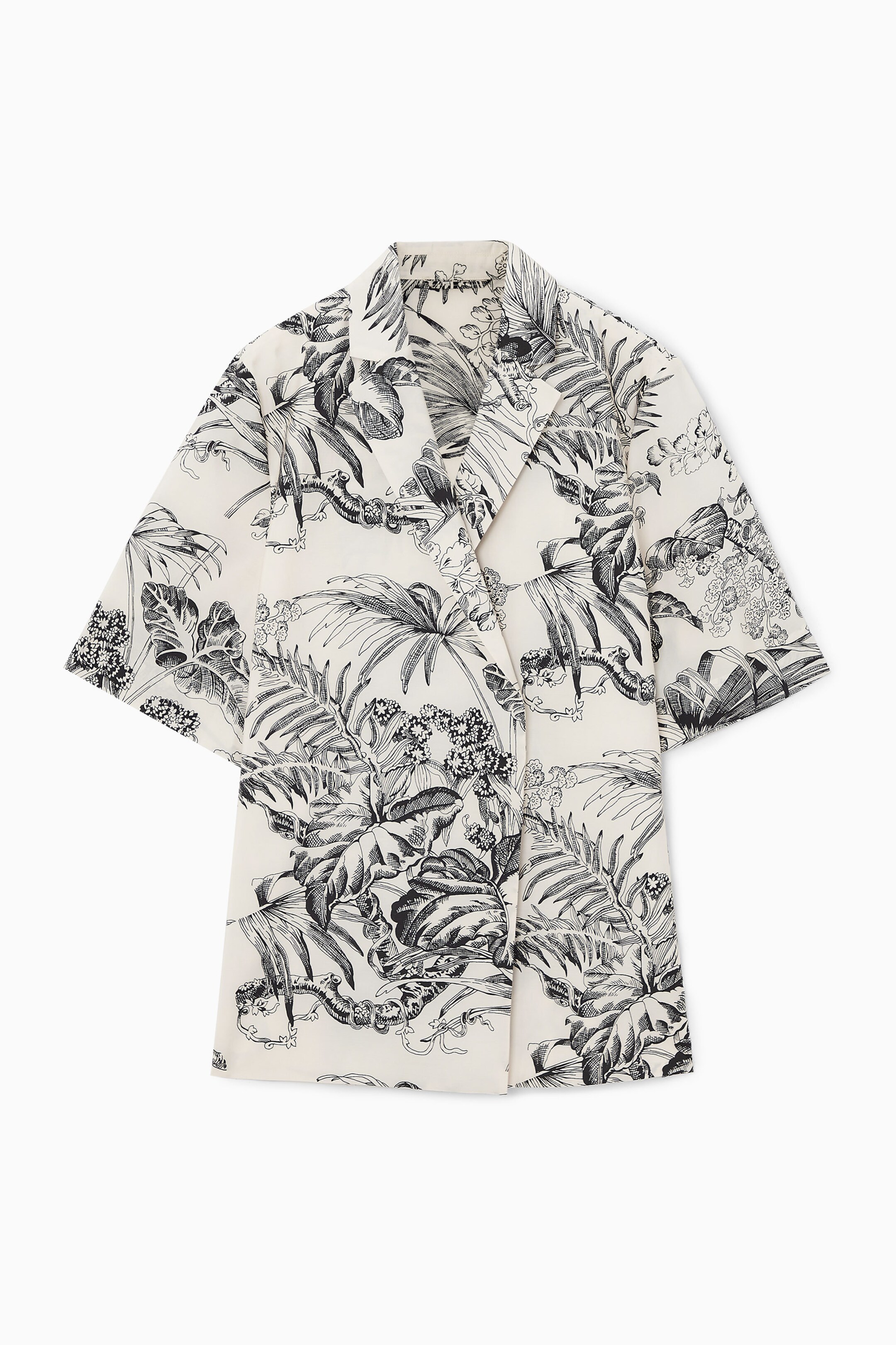 KURZARM-BLAZER MIT BOTANISCHEM PRINT