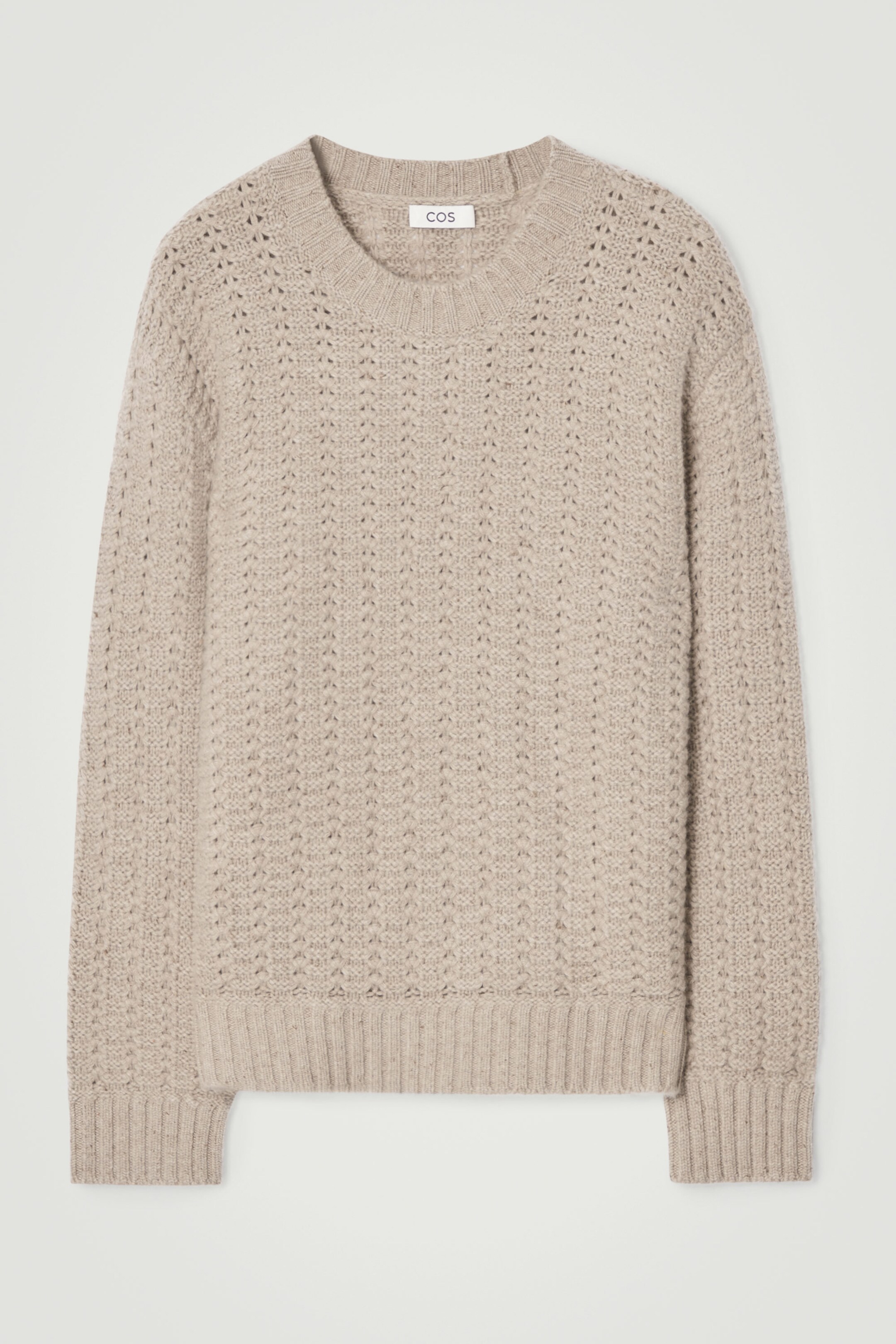 RELAXED POINTELLE-KNIT PURE CASHMERE JUMPER