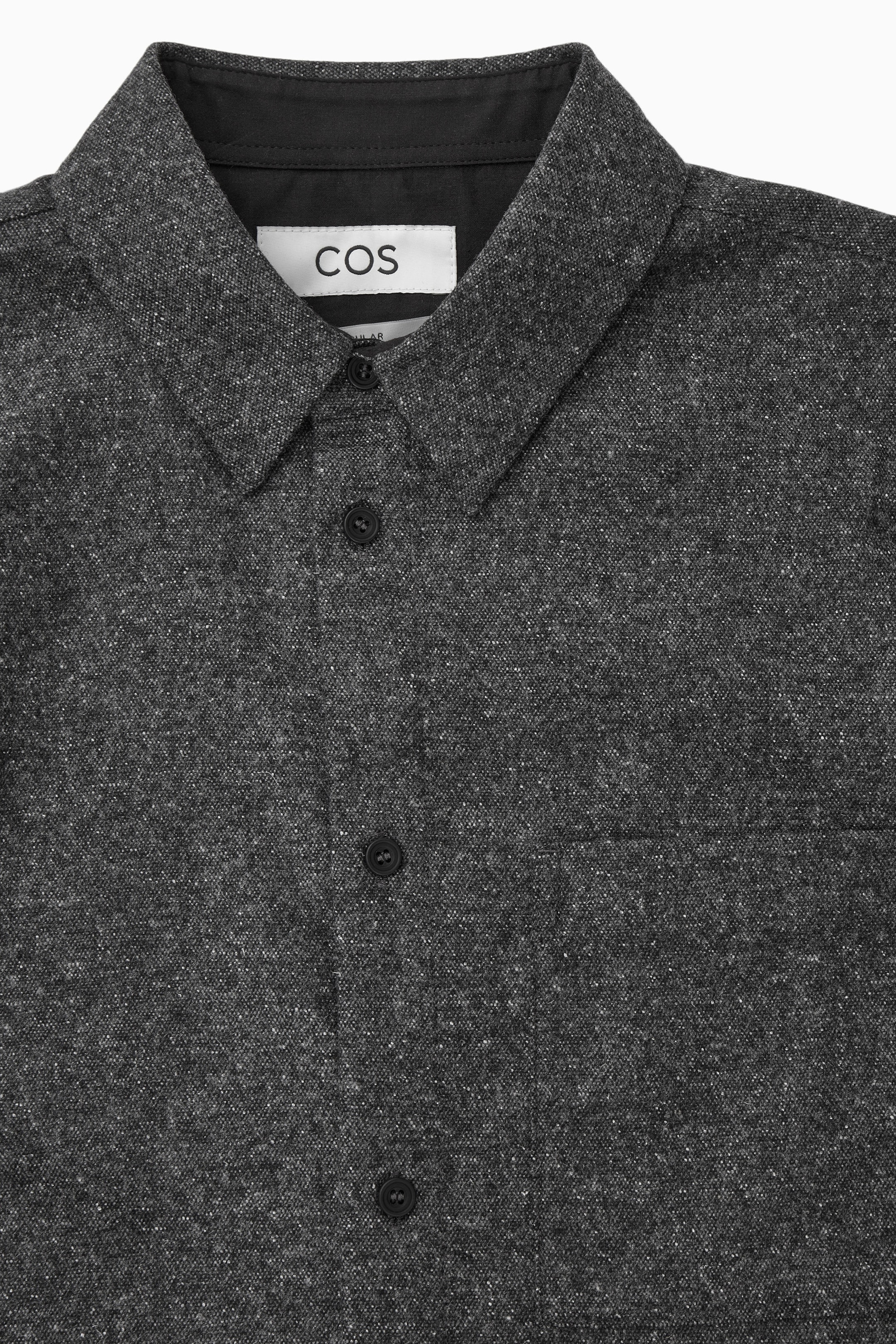 REGULAR TEXTURED-JACQUARD WOOL SHIRT