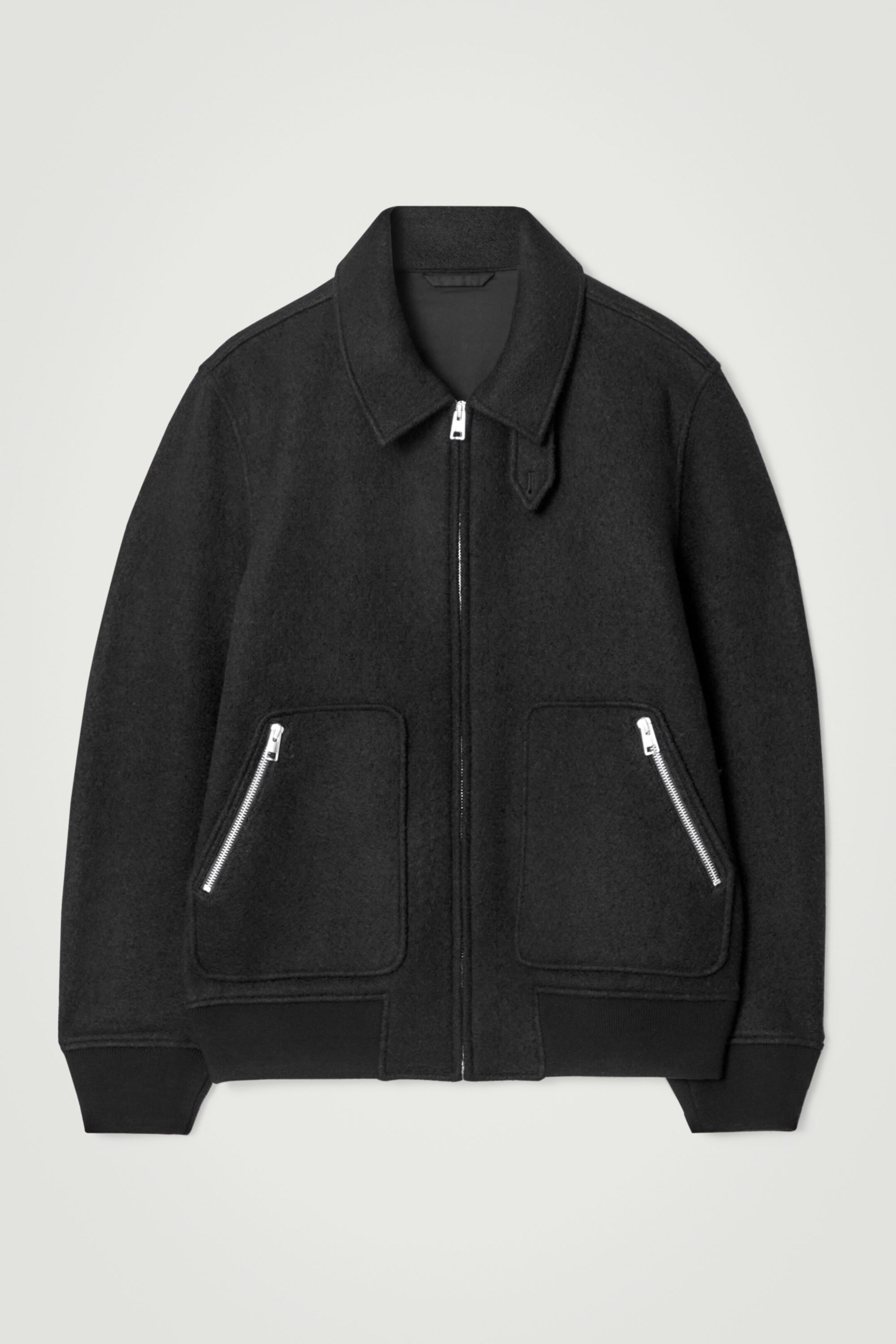 BOILED MERINO WOOL AVIATOR JACKET