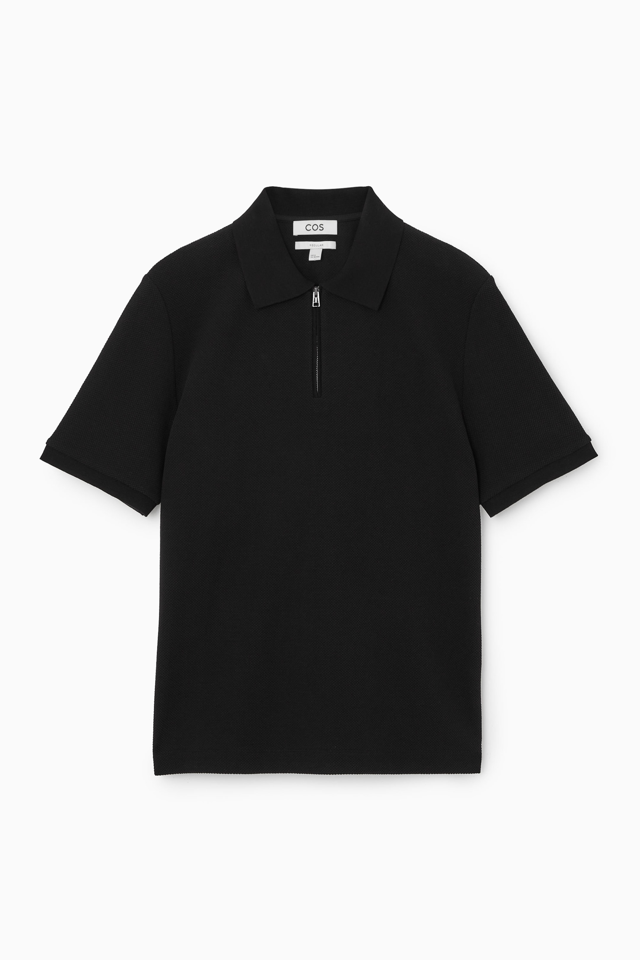 SHORT-SLEEVED ZIP-UP POLO SHIRT