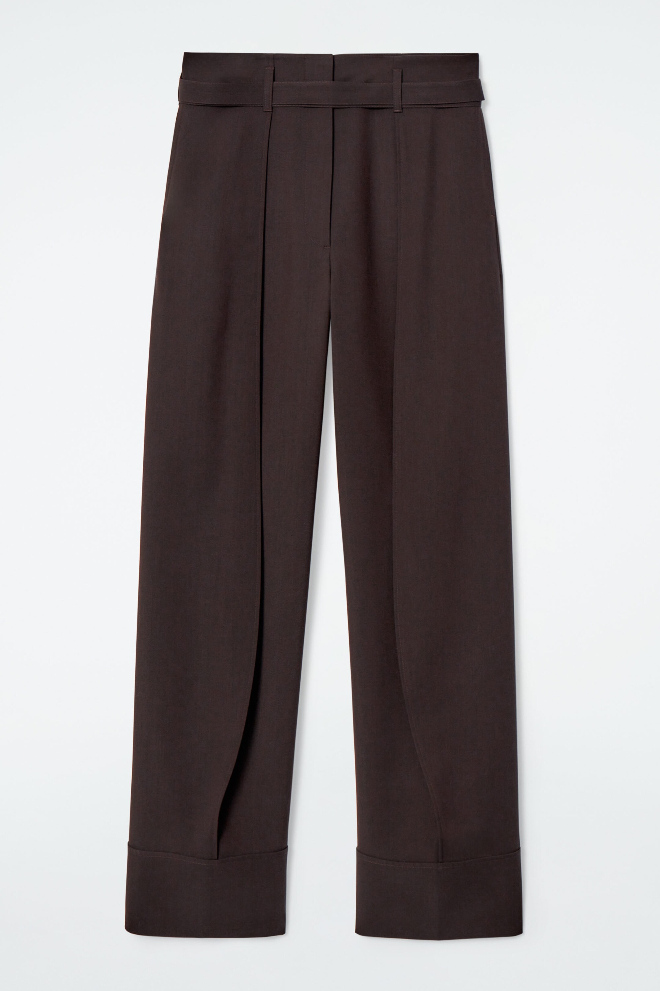 TURN-UP WOOL-BLEND TROUSERS