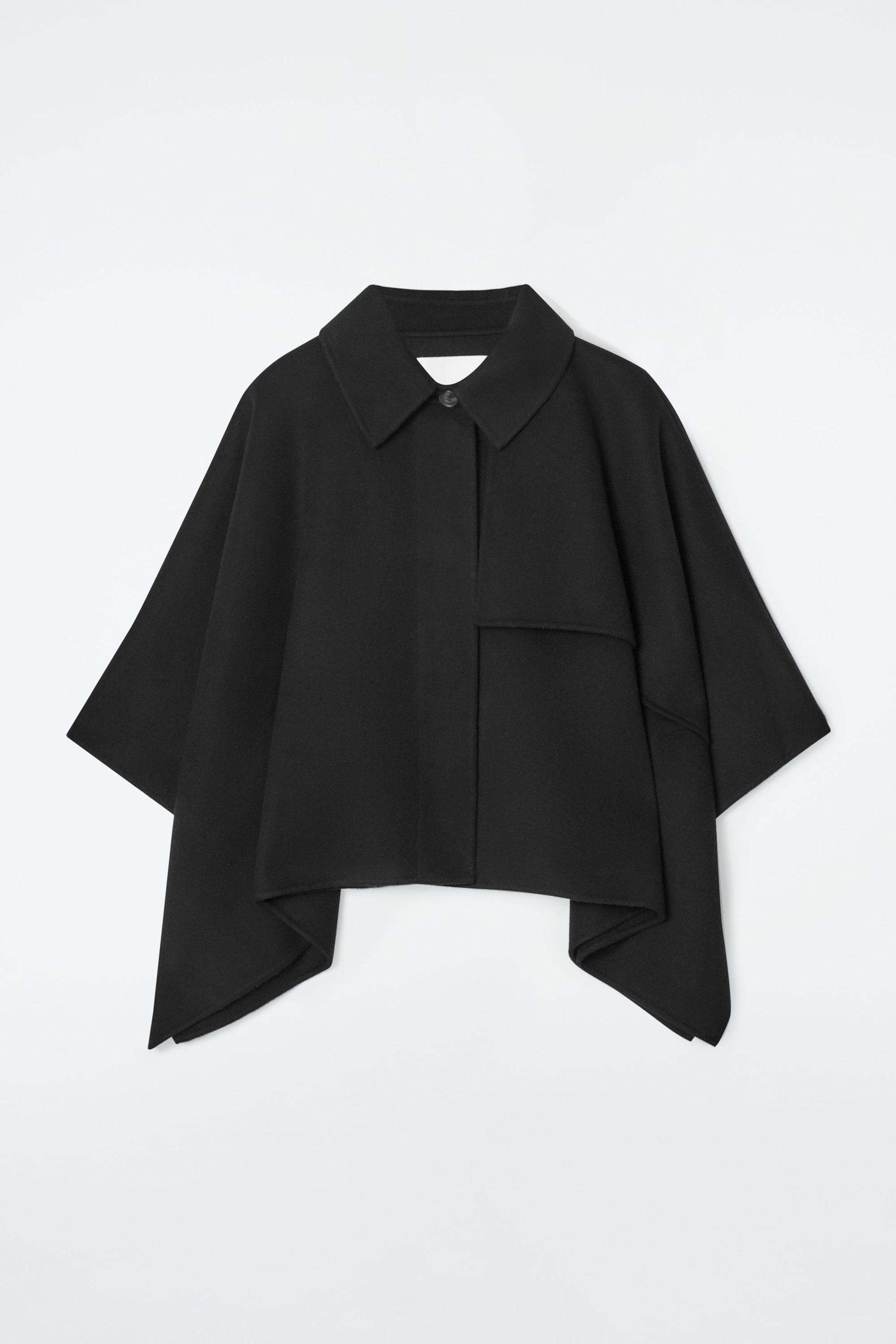 CROPPED DOUBLE-FACED CAPE