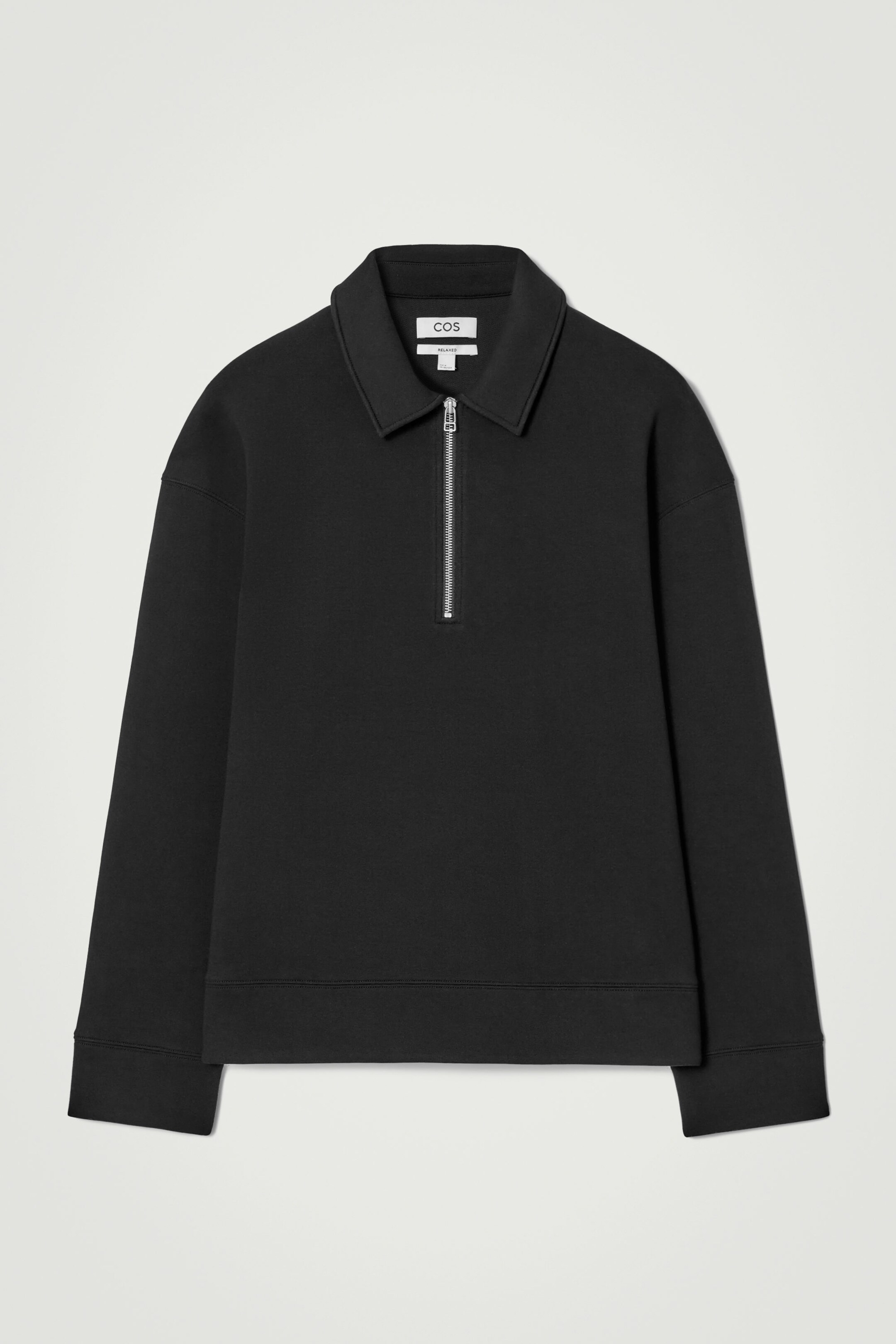 LONG-SLEEVED HALF-ZIP POLO SHIRT