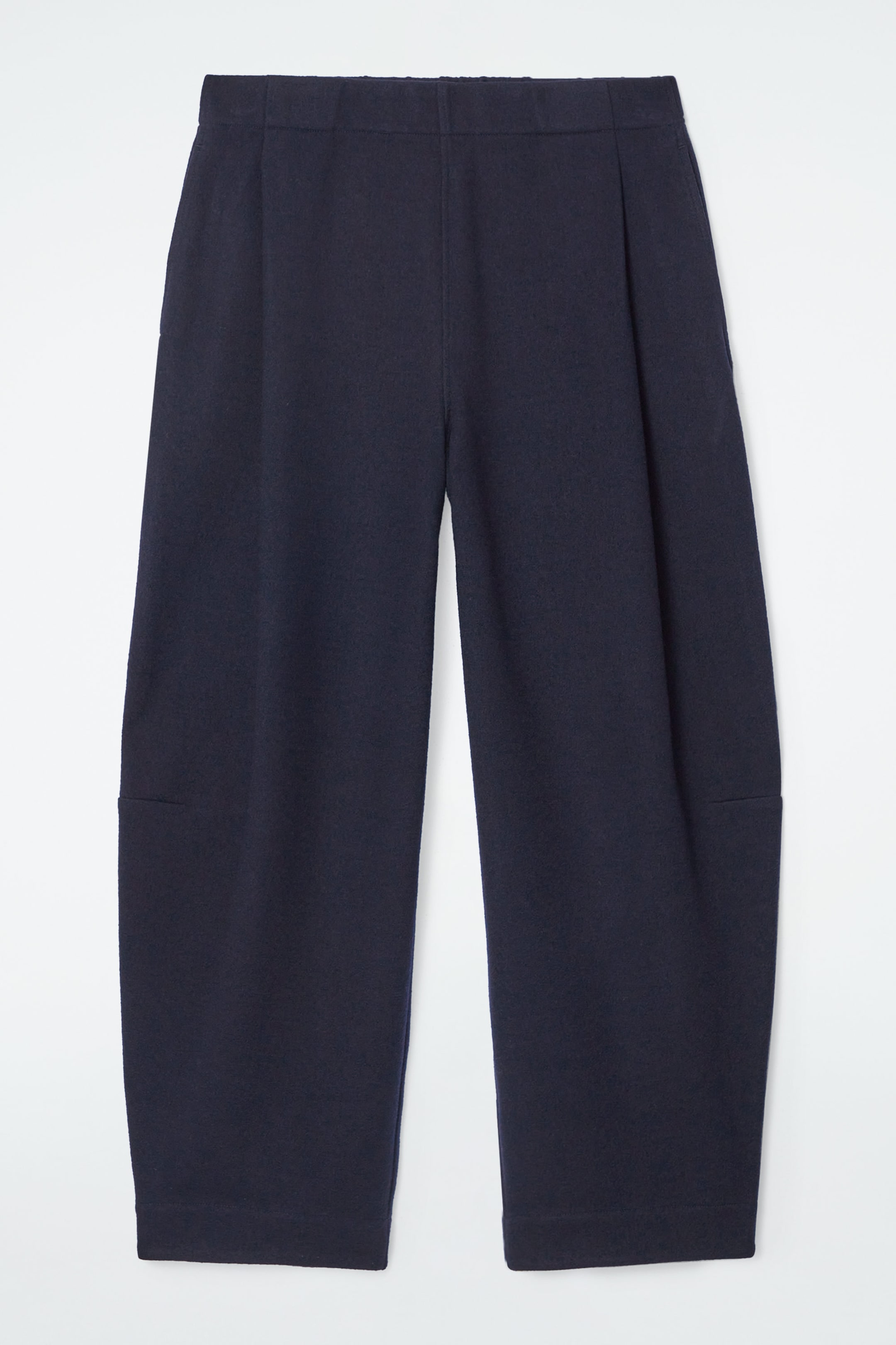 BOILED-WOOL BARREL-LEG TROUSERS