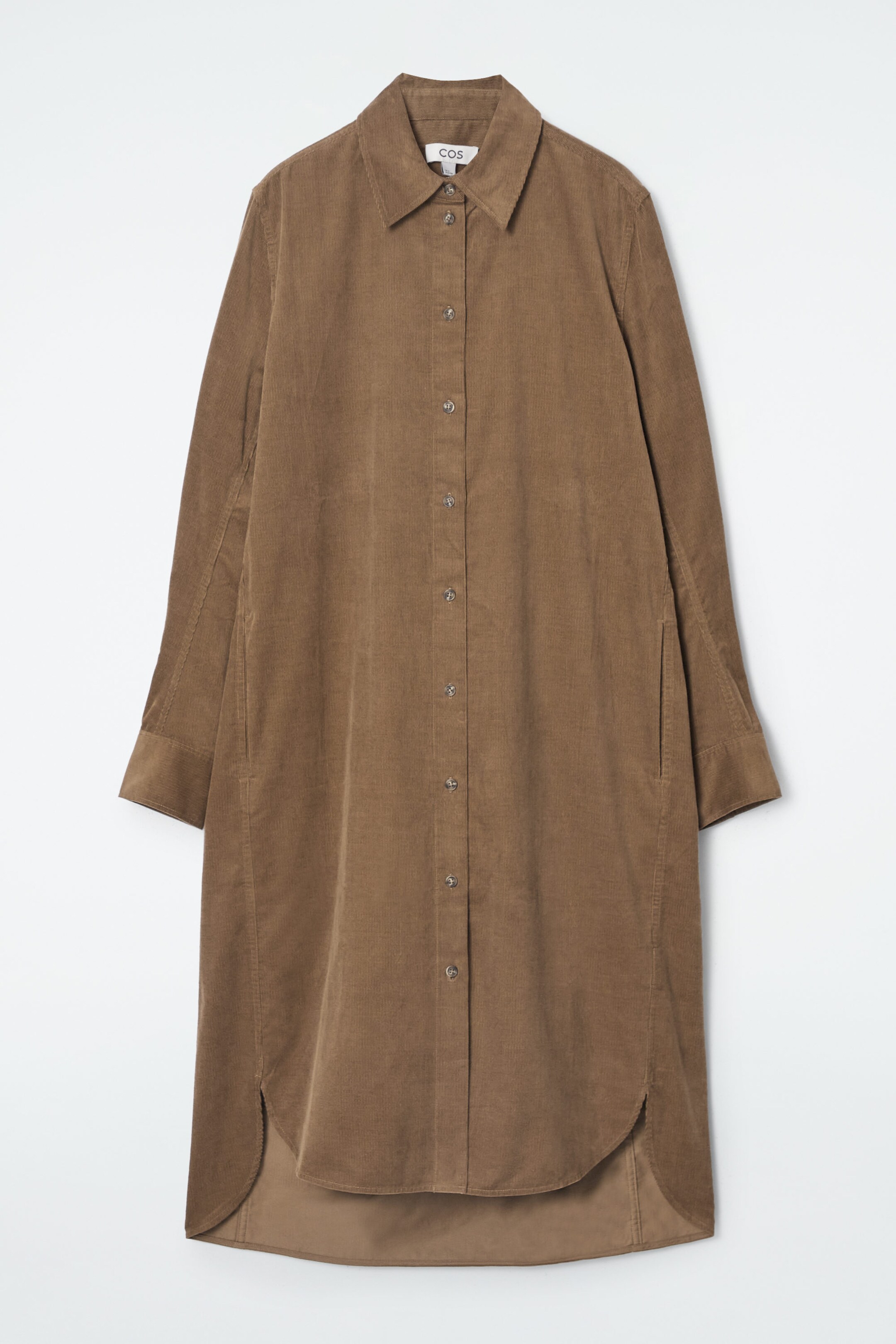 CORDUROY MIDI SHIRT DRESS