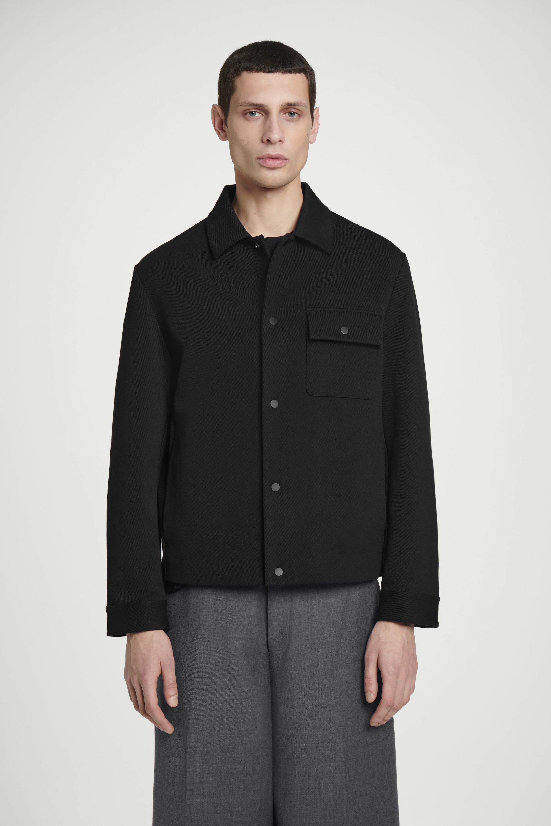 JERSEY-TWILL SHIRT JACKET