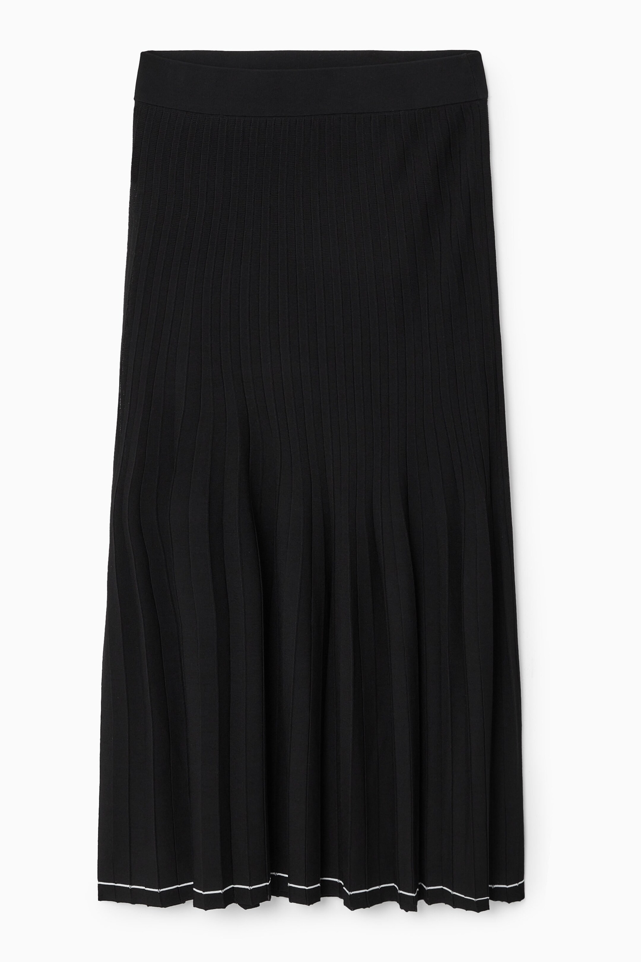 PLEATED KNITTED MIDI SKIRT