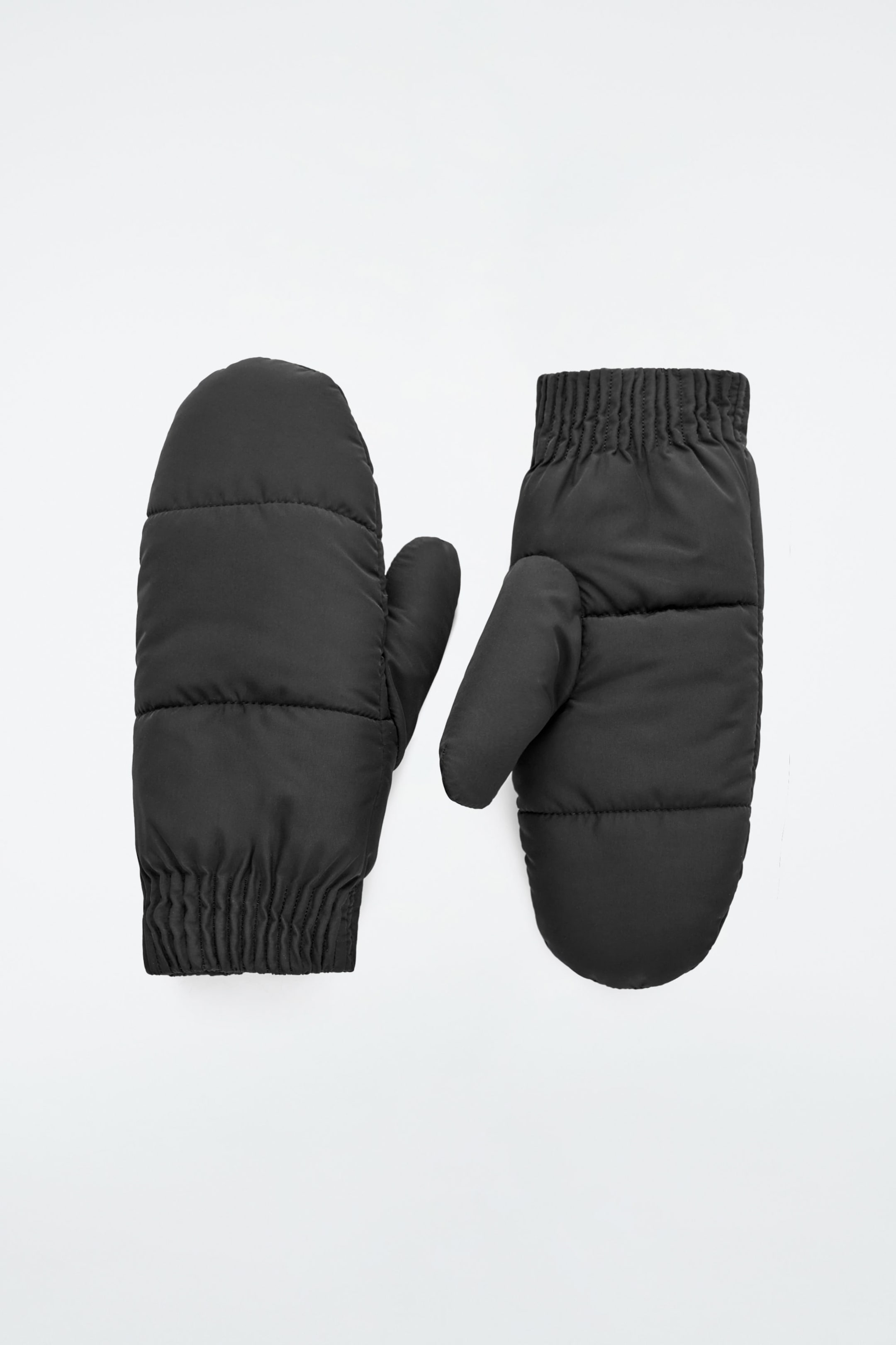 FAUX SHEARLING-LINED PADDED MITTENS