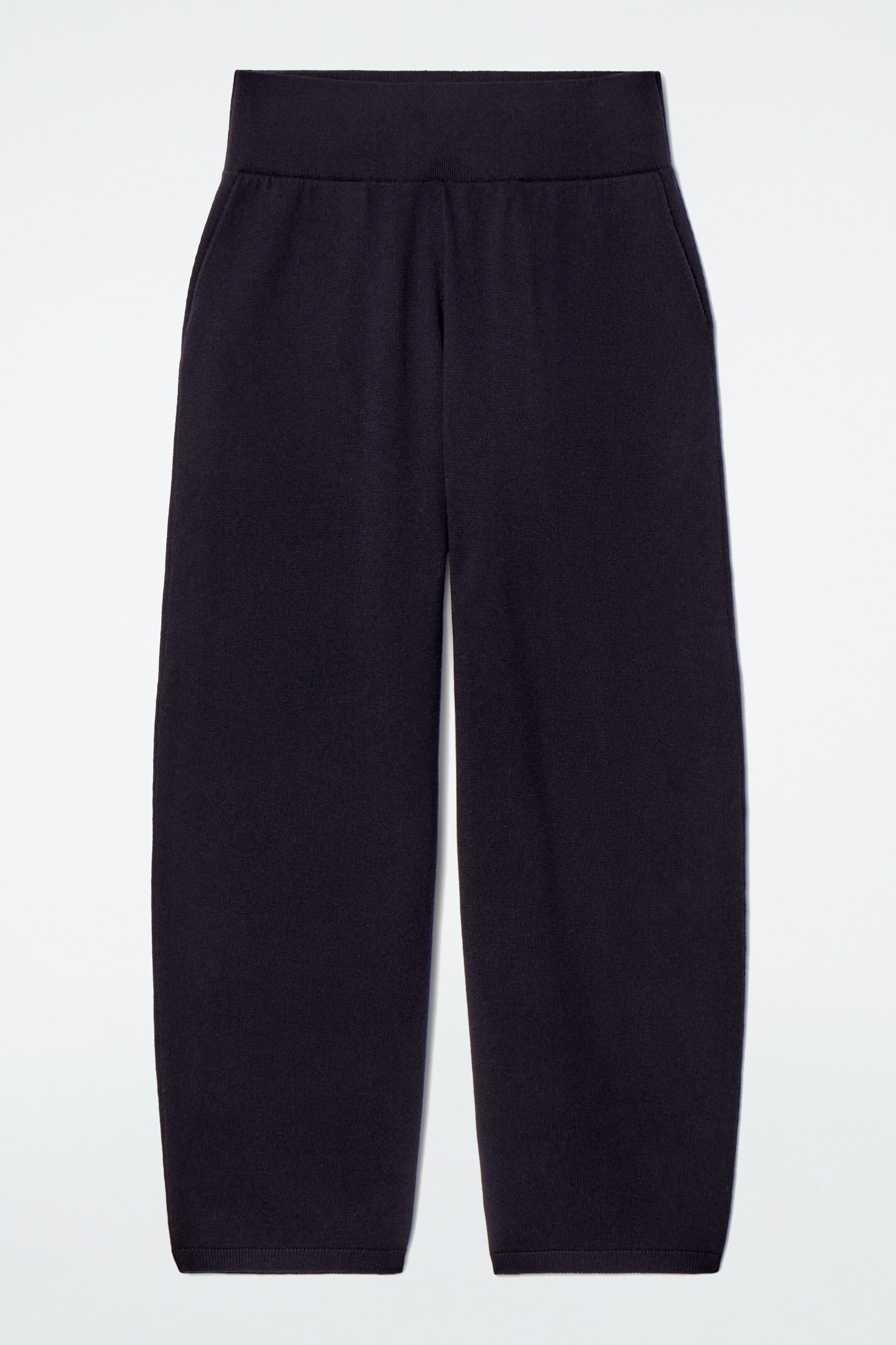 MERINO WOOL BARREL-LEG TROUSERS