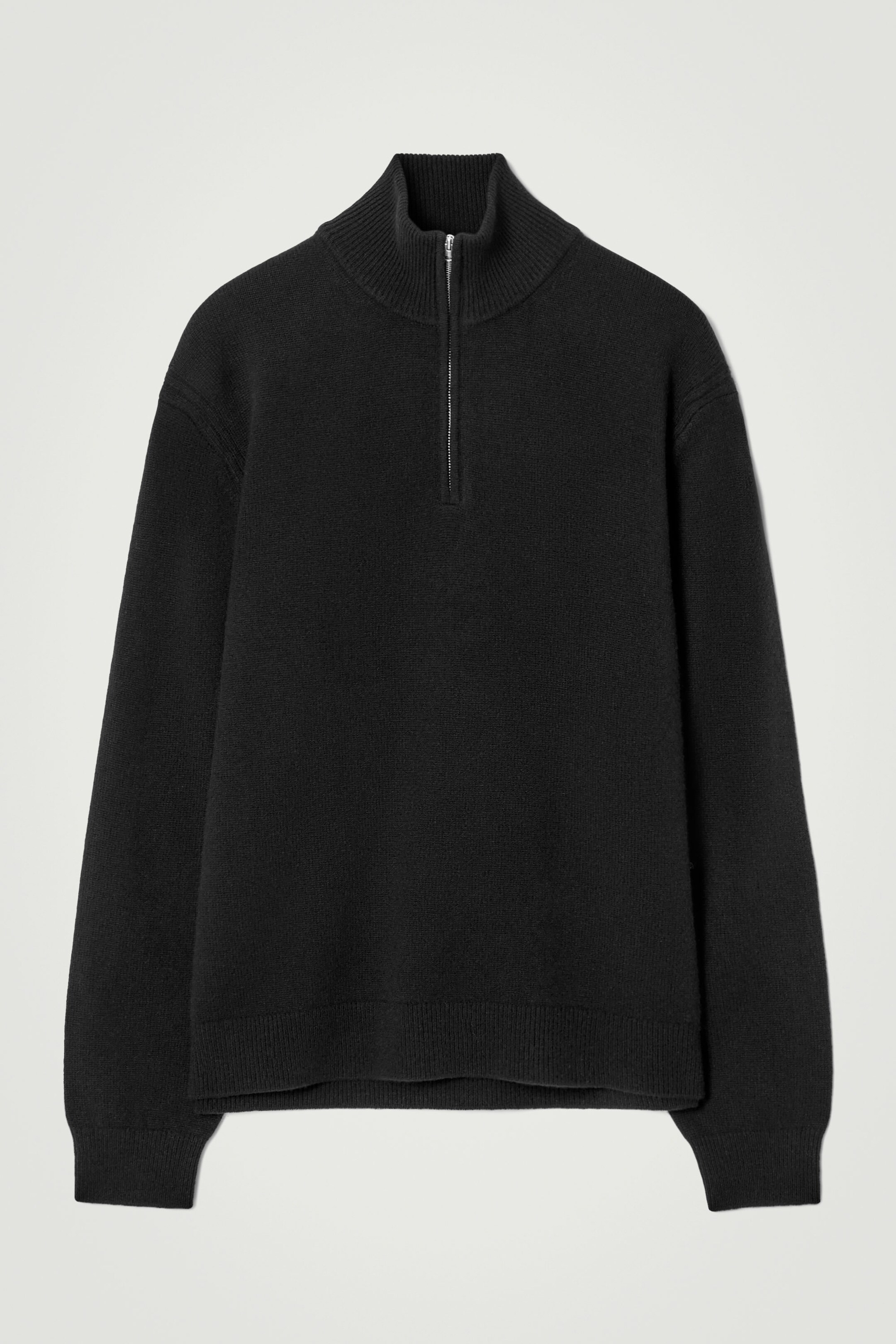 PURE CASHMERE HALF-ZIP JUMPER