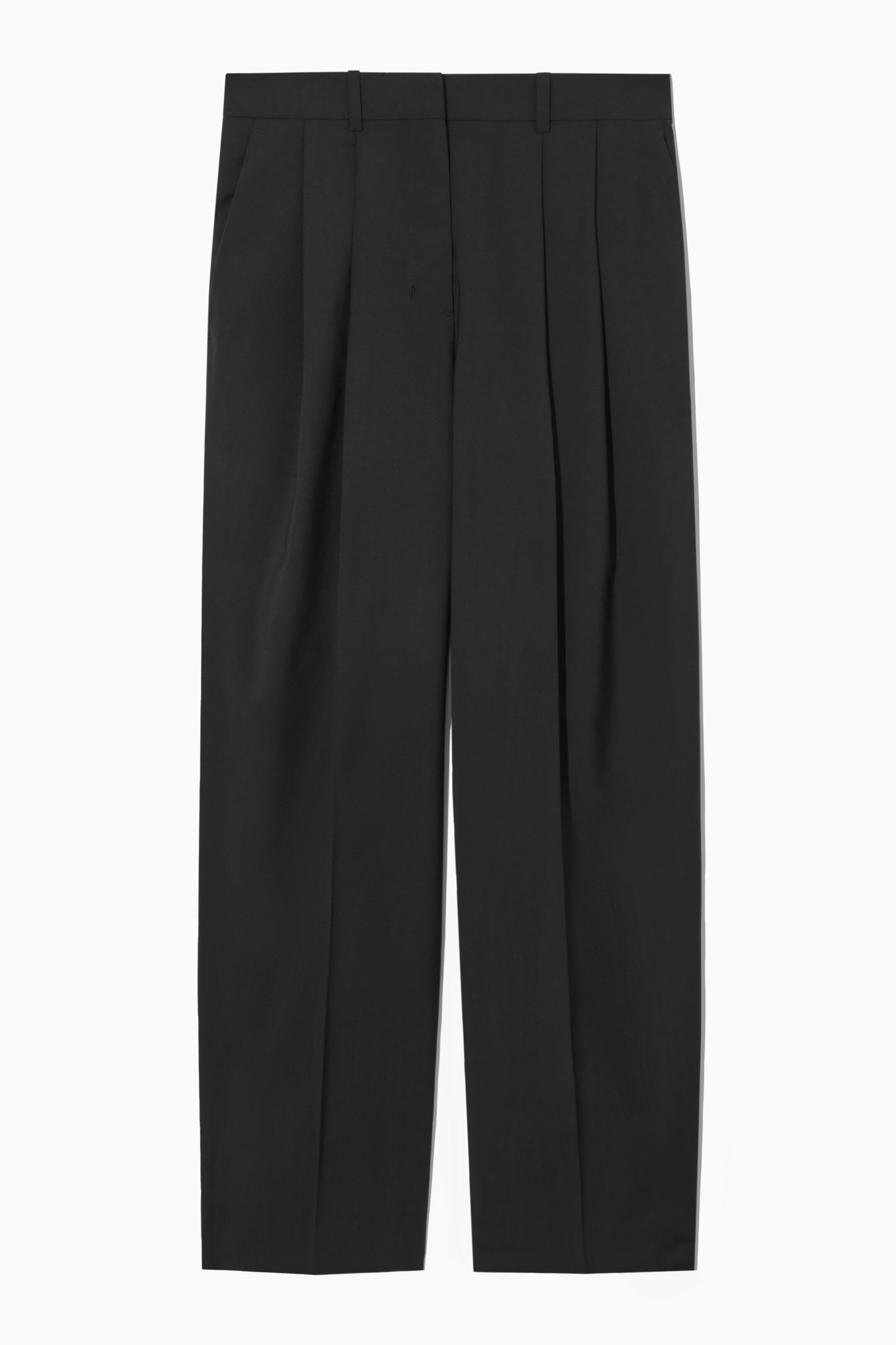 RELAXED TAILORED WOOL WIDE-LEG TROUSERS