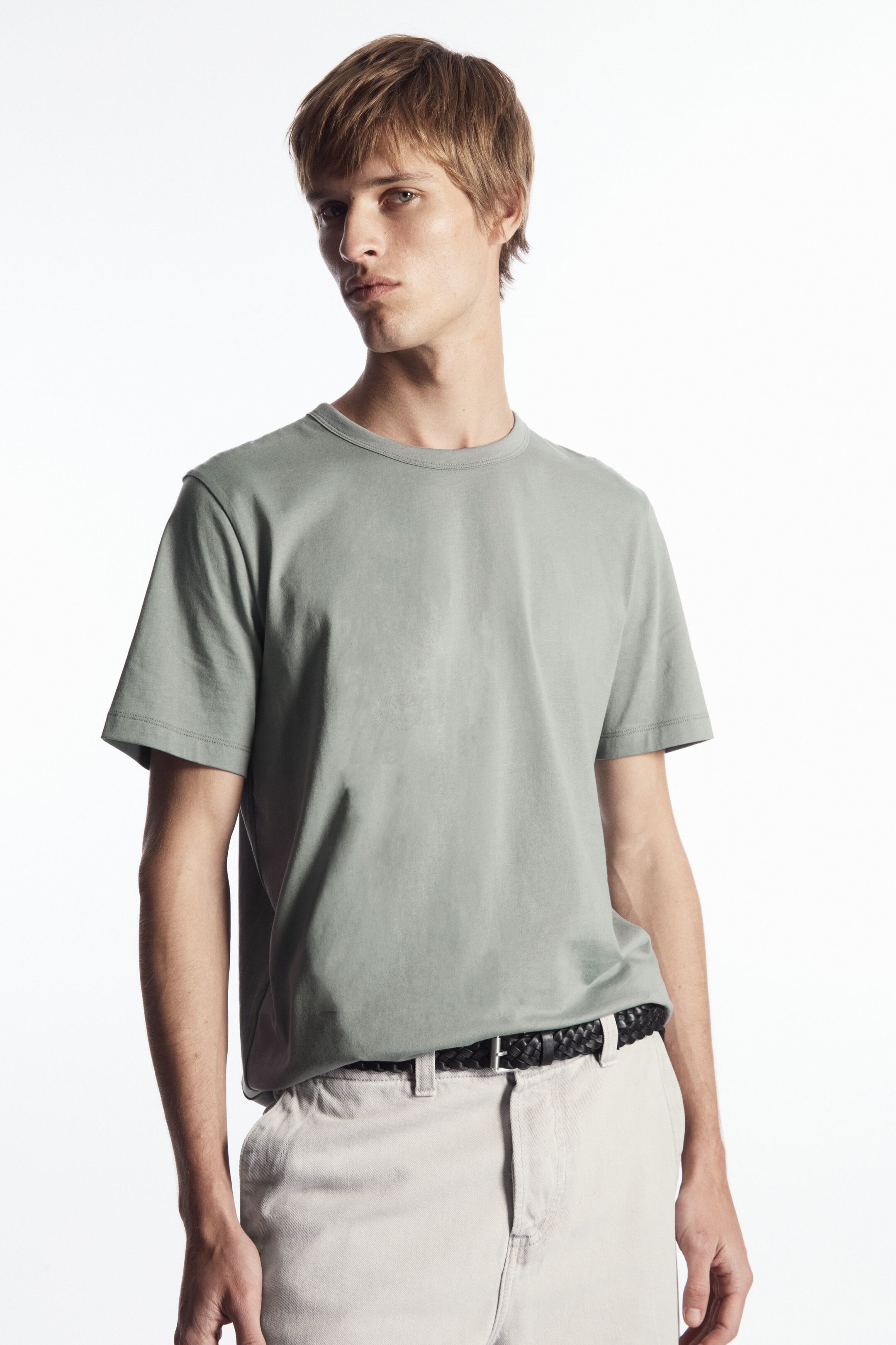 REGULAR LIGHTWEIGHT BRUSHED-COTTON T-SHIRT