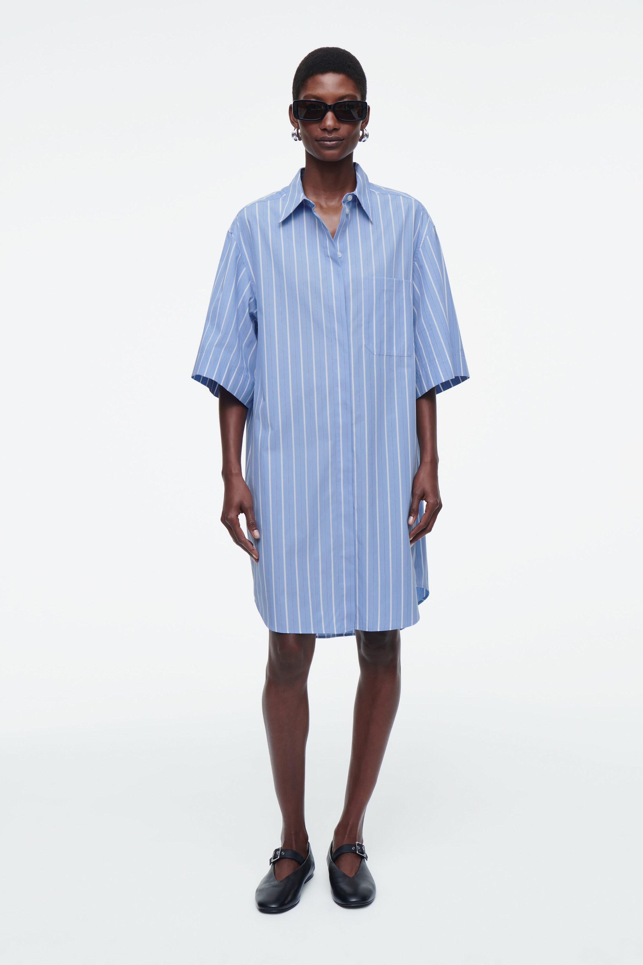 OVERSIZED POPLIN MINI SHIRT DRESS