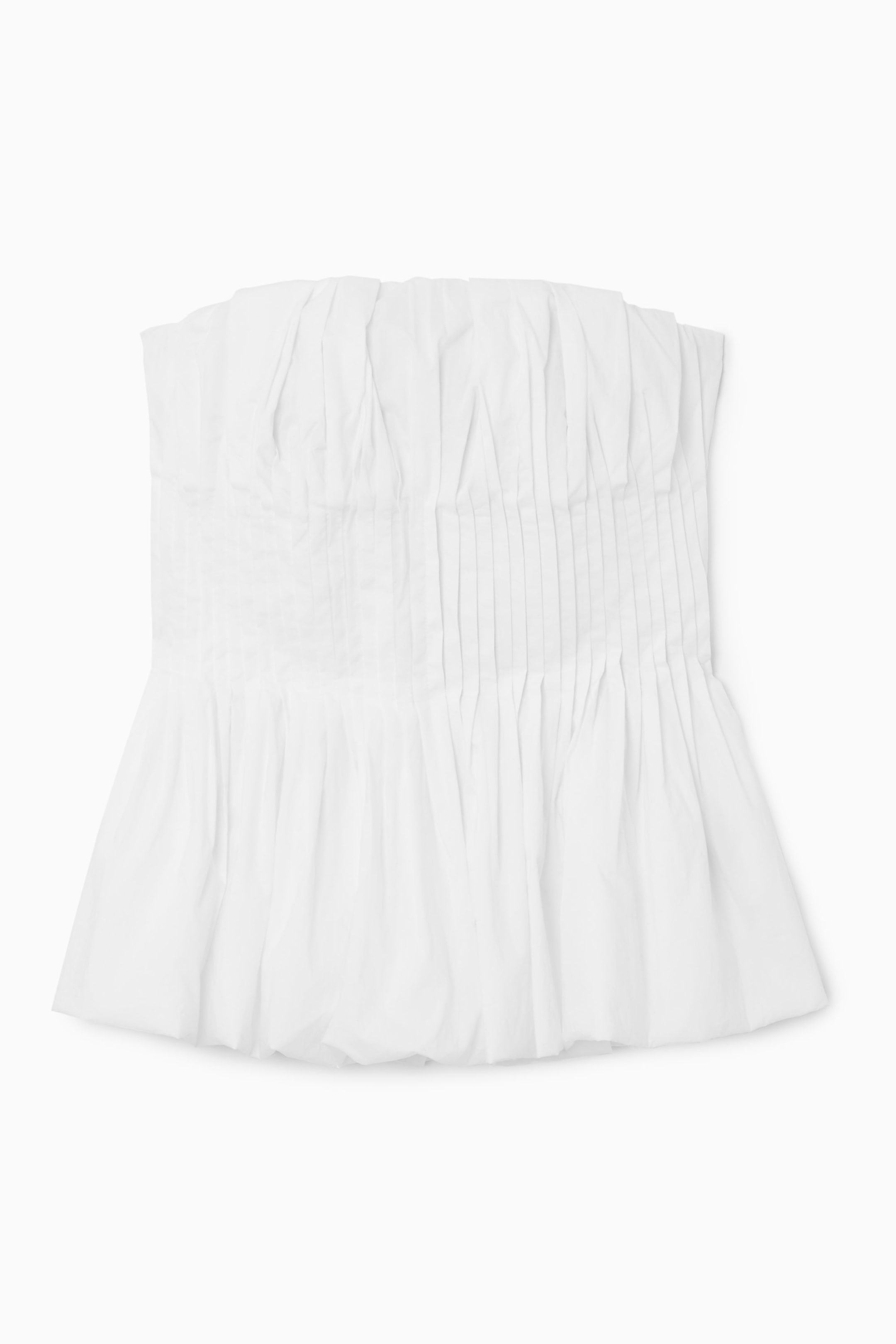 PLEATED PEPLUM BANDEAU