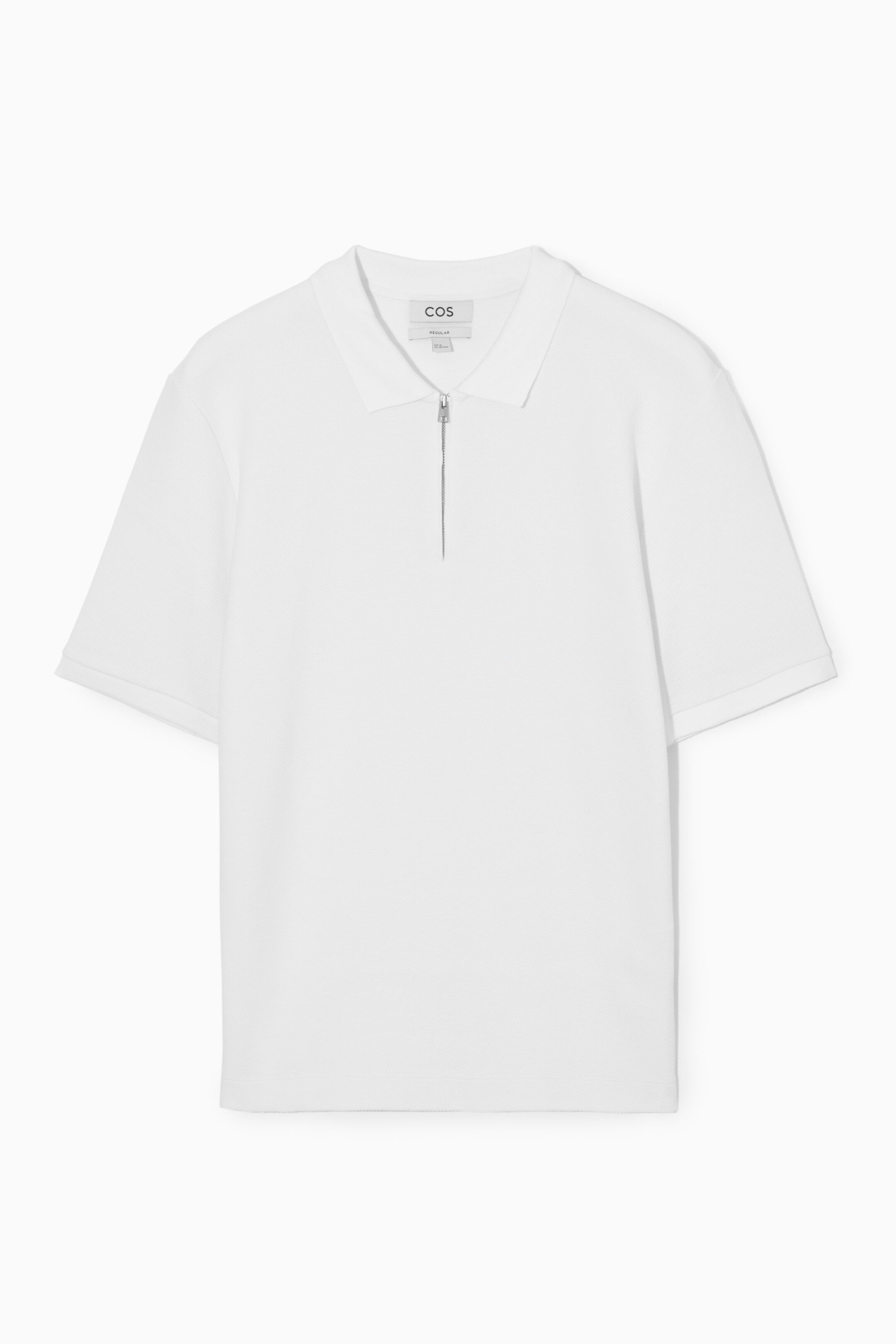 COTTON-PIQUÉ HALF-ZIP POLO SHIRT