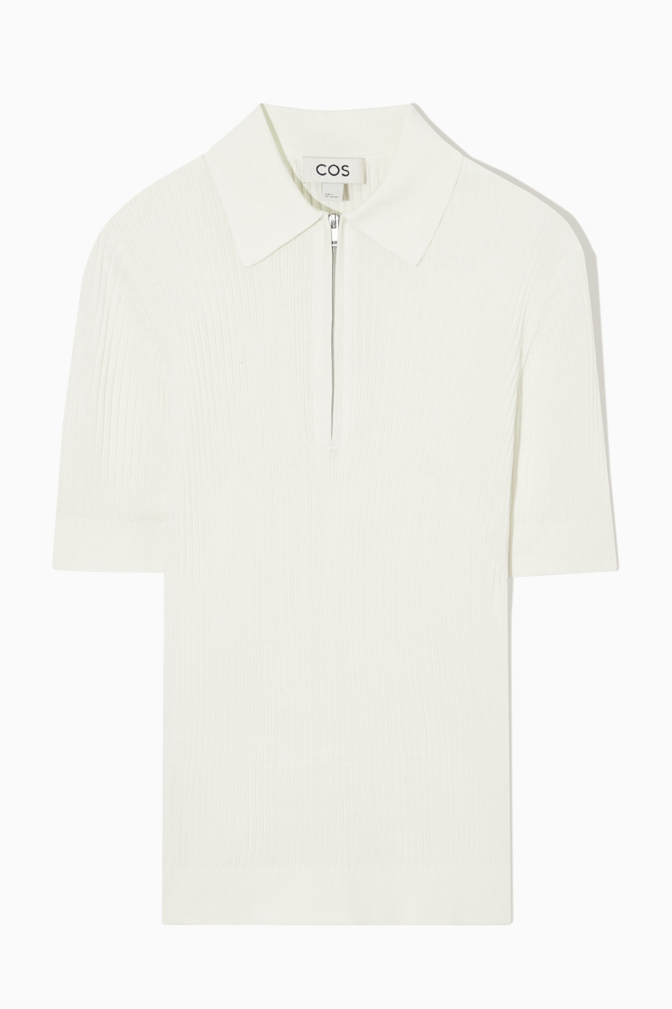 KNITTED SILK HALF-ZIP POLO SHIRT