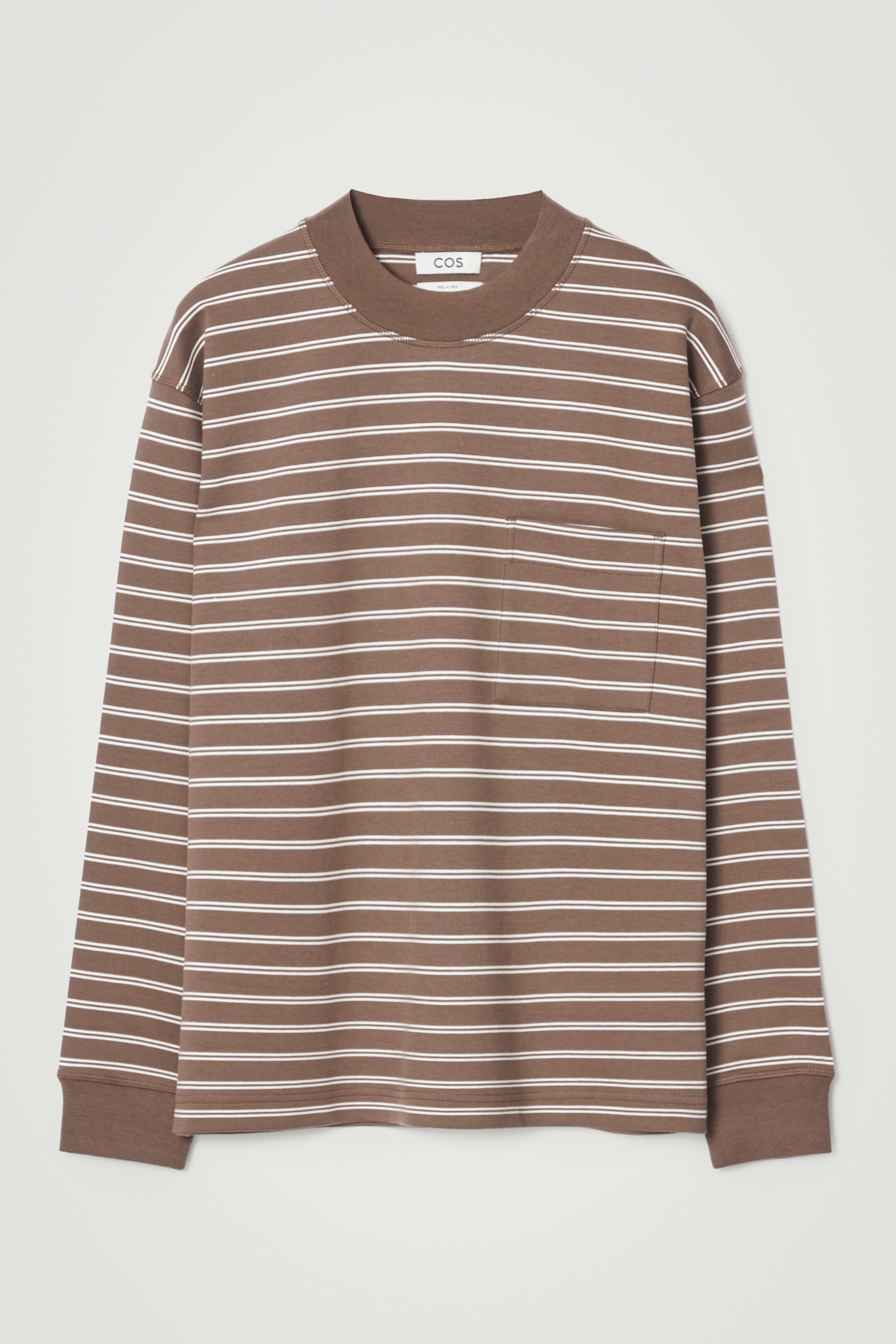 RELAXED MOCK-NECK COTTON LONG-SLEEVED T-SHIRT